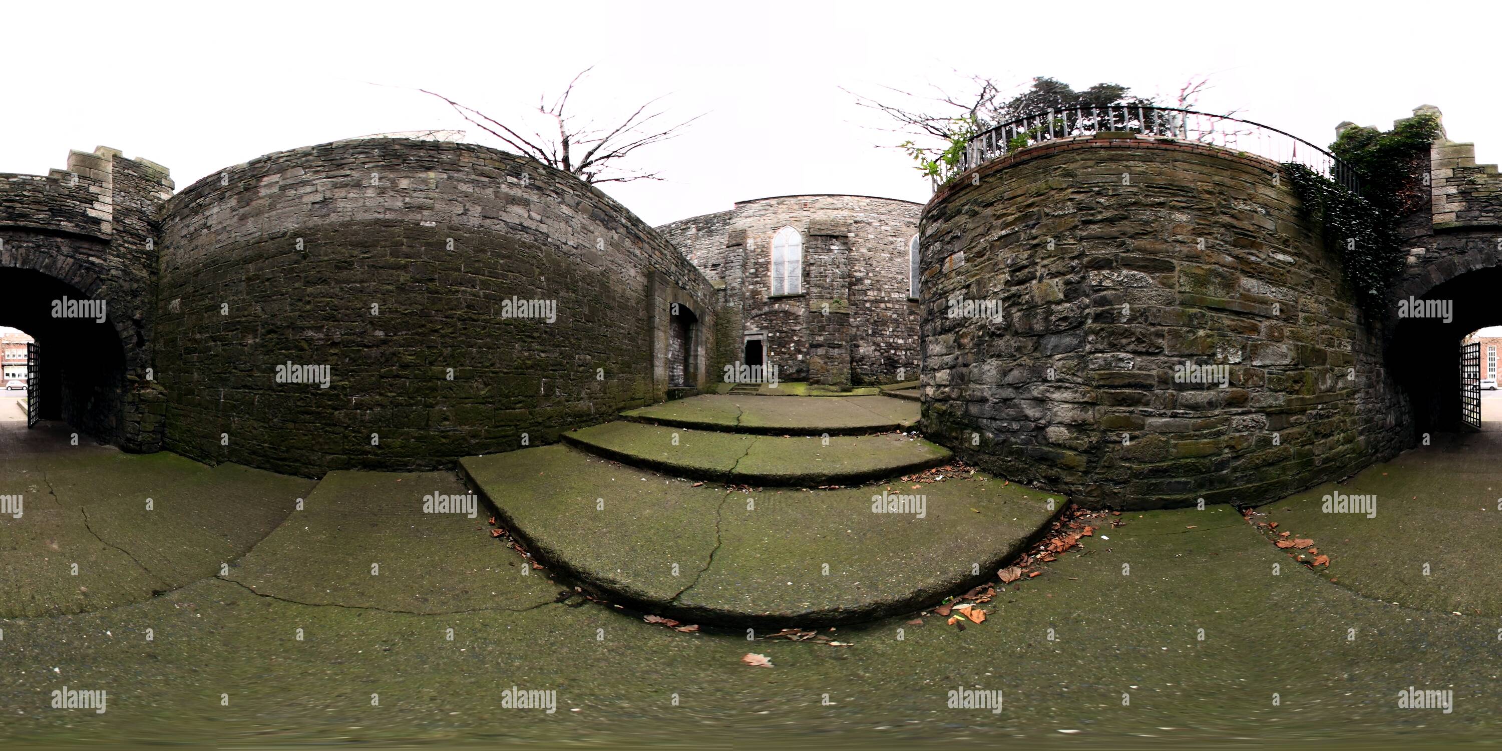 360 degree panoramic view of Medieval Dublin's City Walls - Ireland