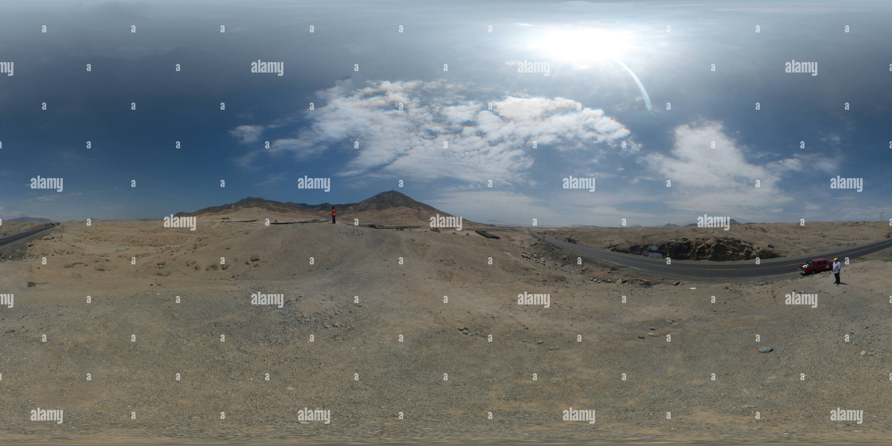 360 degree panoramic view of La Cumbre, near Vesique, Nuevo Chimbote, Peru