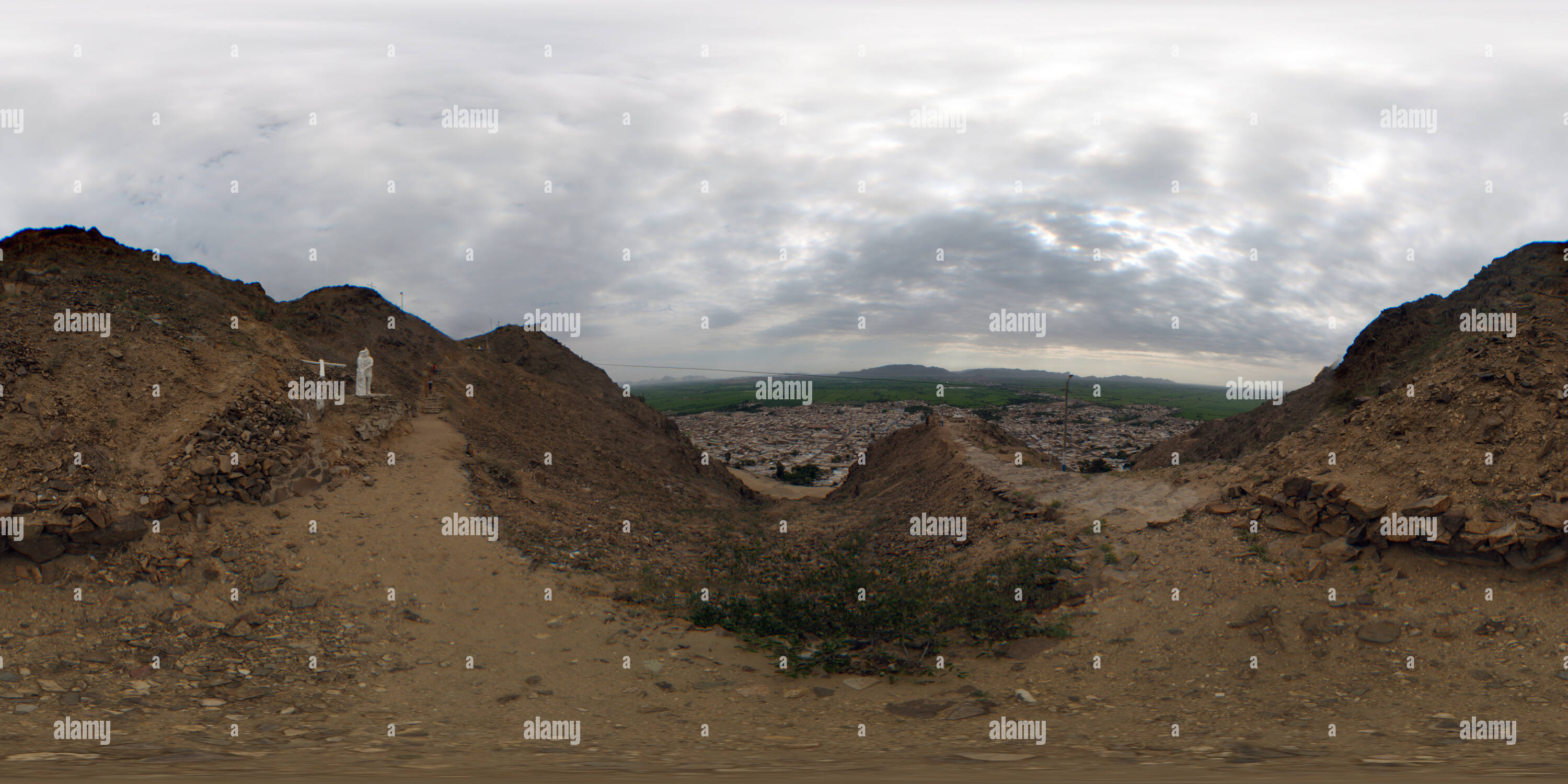 360° view of Via Crucis way to the top of the hill where it is located