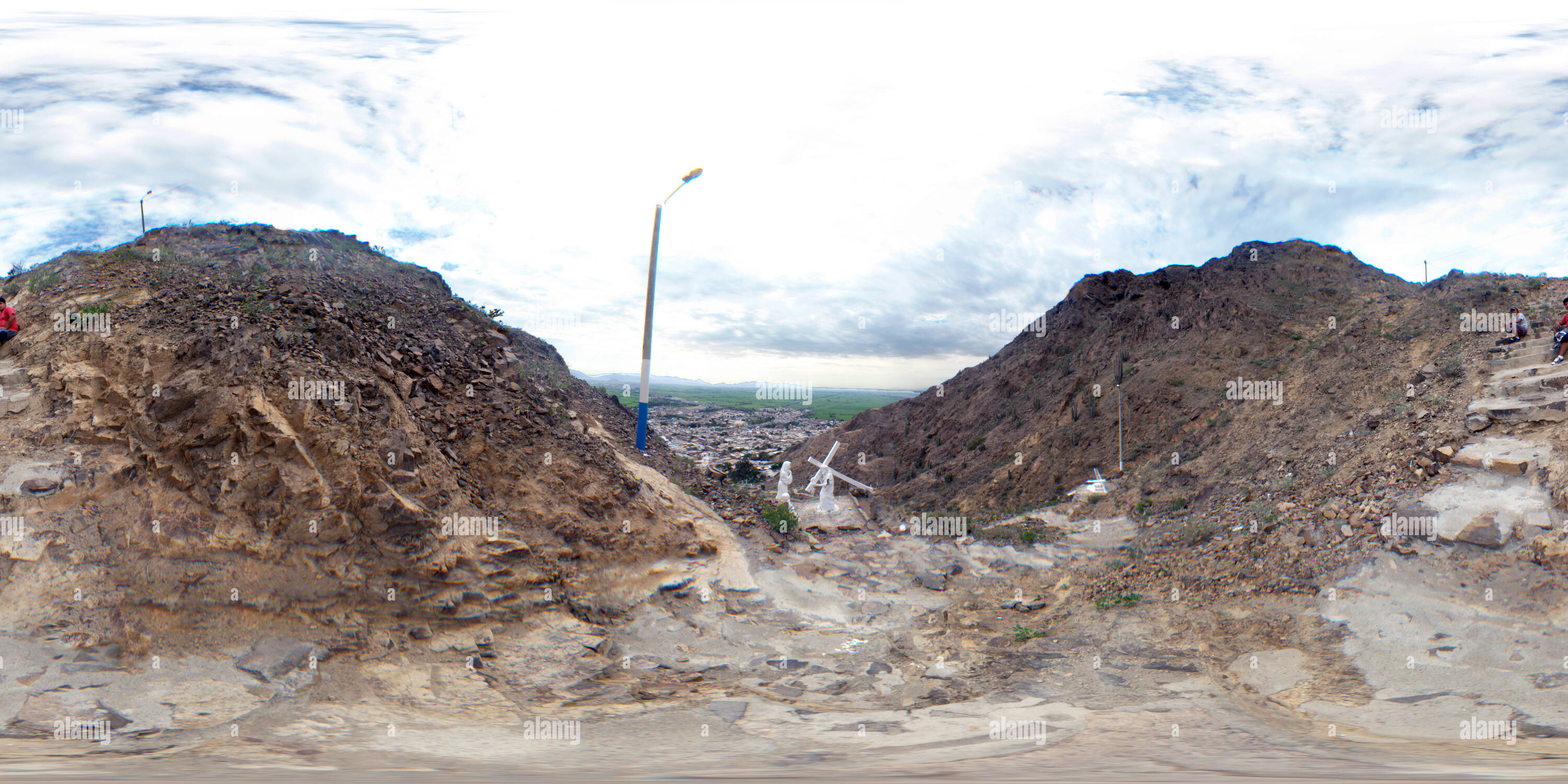 360° view of Via Crucis way to the top of the hill where it is located