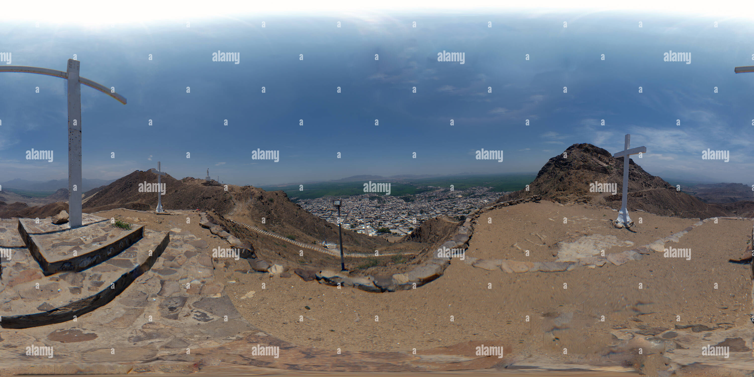 360° view of Via Crucis way to the top of the hill where it is located