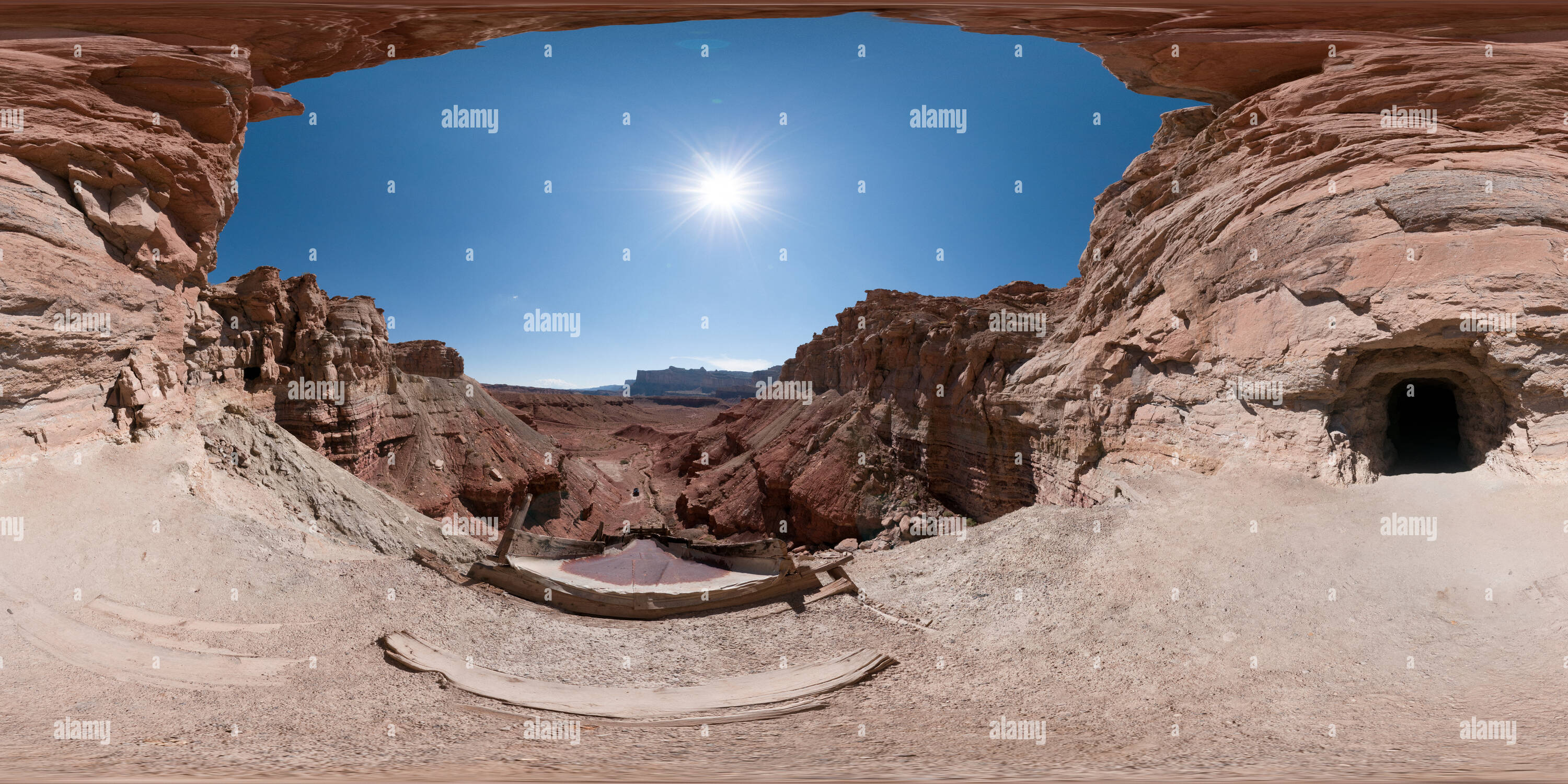 360 degree panoramic view of Ore loading chute, Tomsich Butte Uranium Mine, Utah