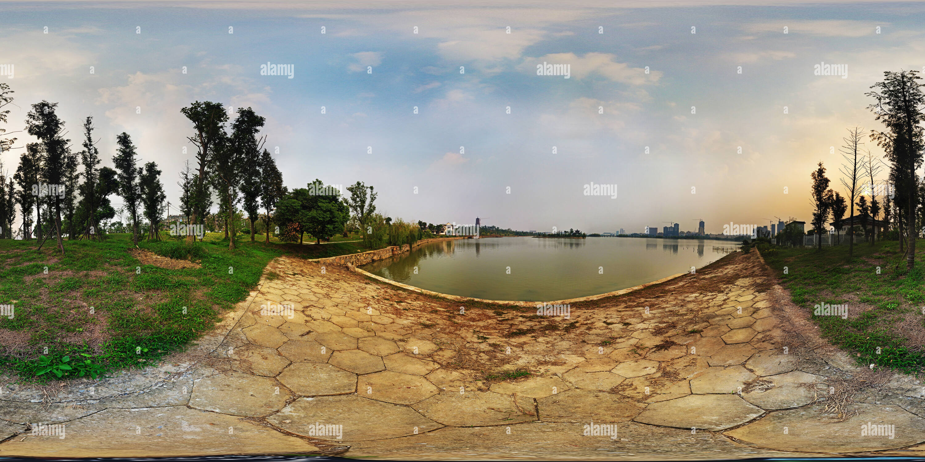 360° view of The north bank of EastLake park,Wuhu county Alamy
