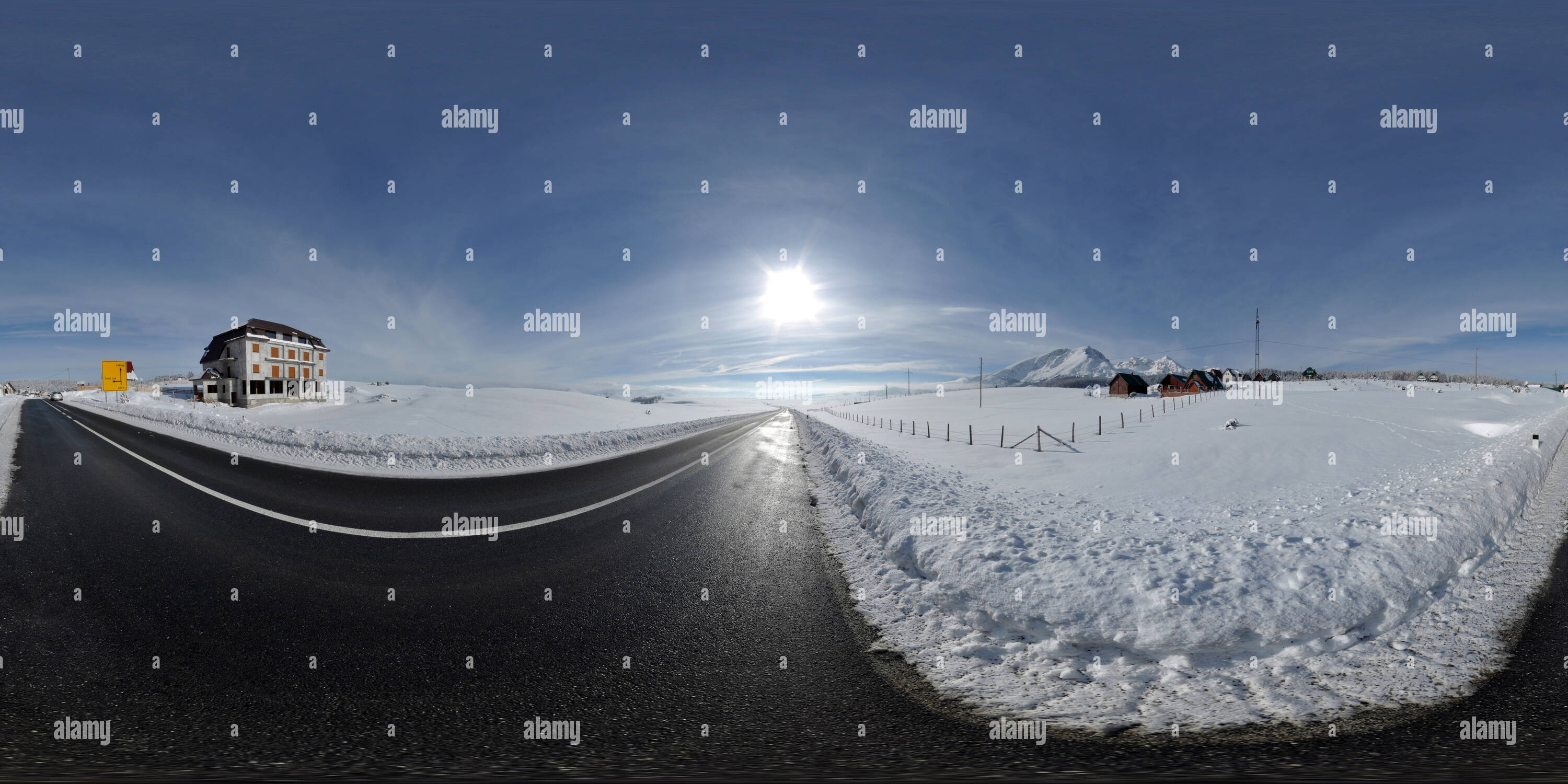 360 degree panoramic view of Zabljak - Savnik Road December 2012