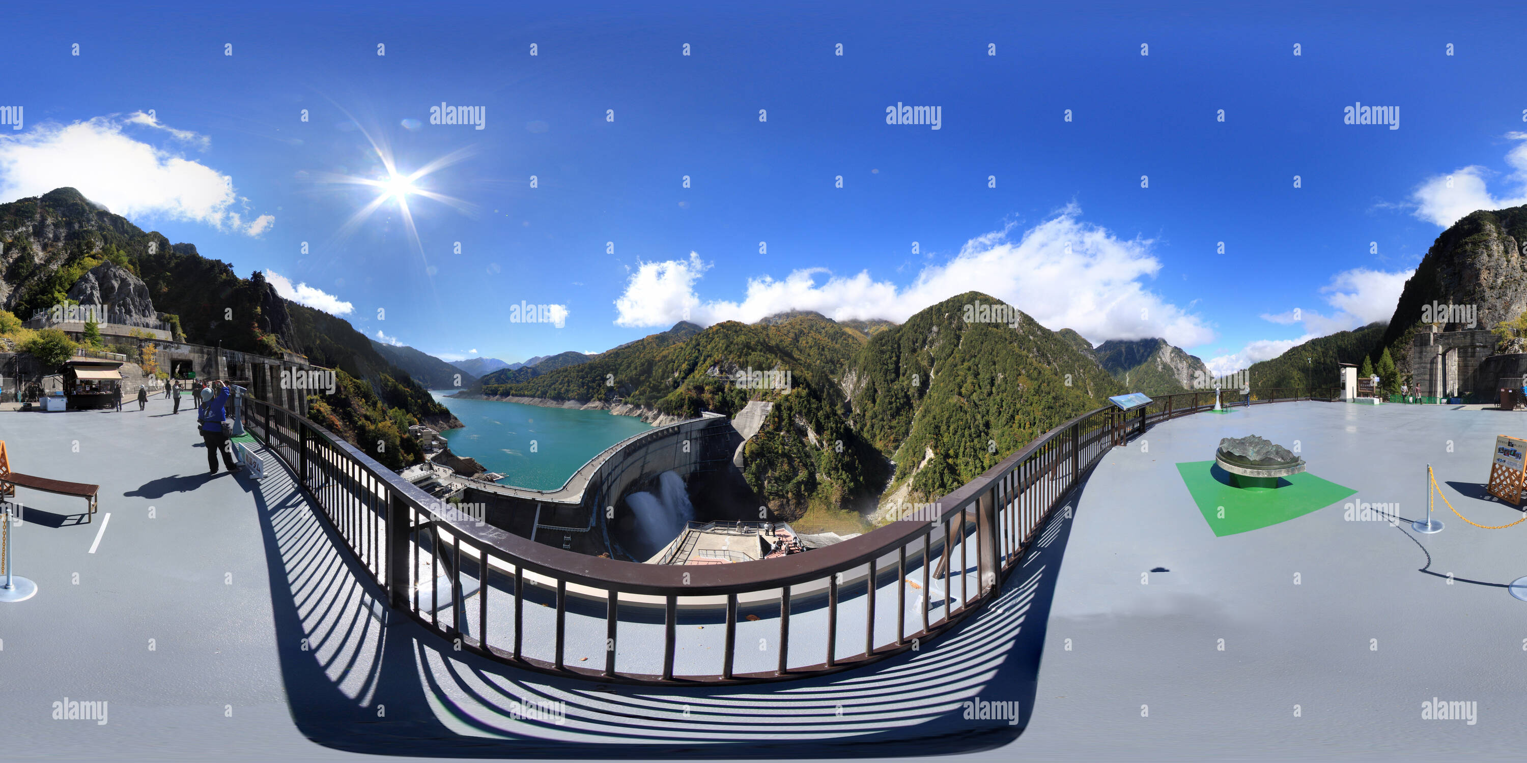 360 degree panoramic view of Fourth Kurobe Dam