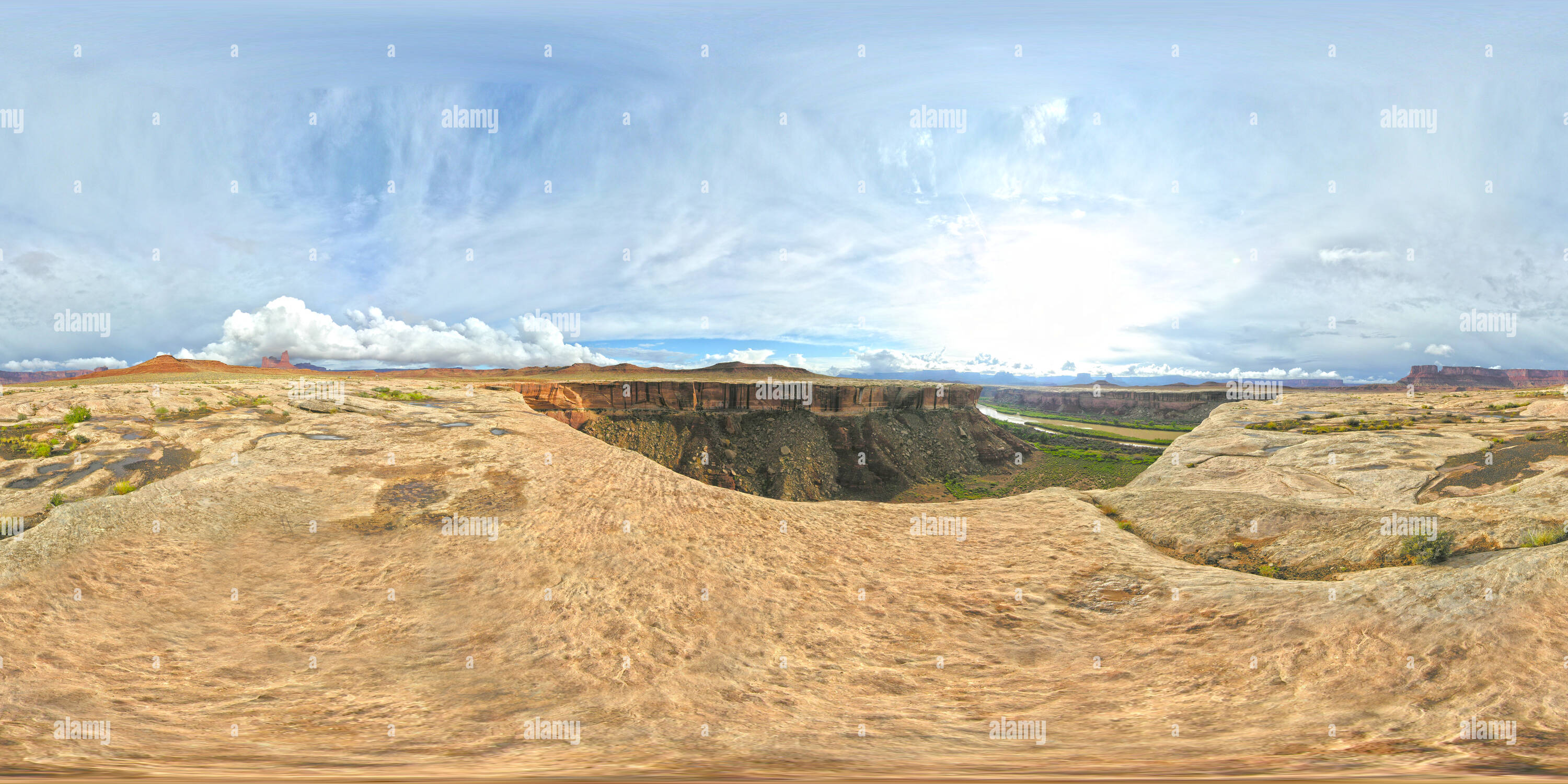 360° view of White Rim Road Candle Stick Campsite Alamy