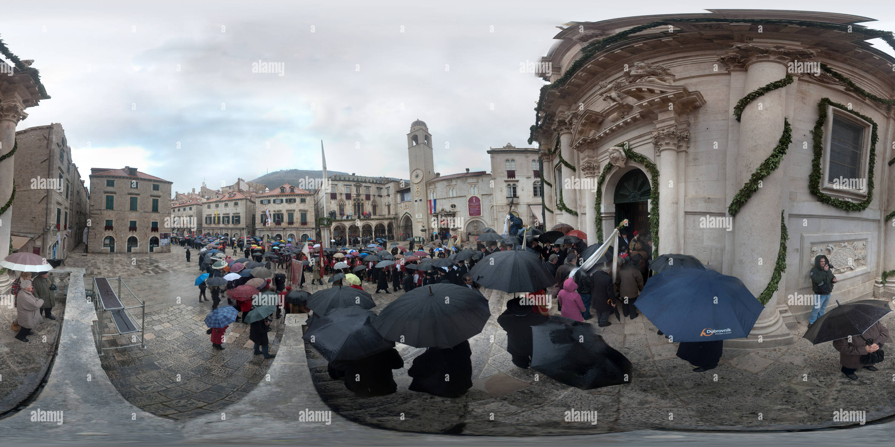 360 degree panoramic view of Saint Blaise in Dubrovnik 2012 edited nadir