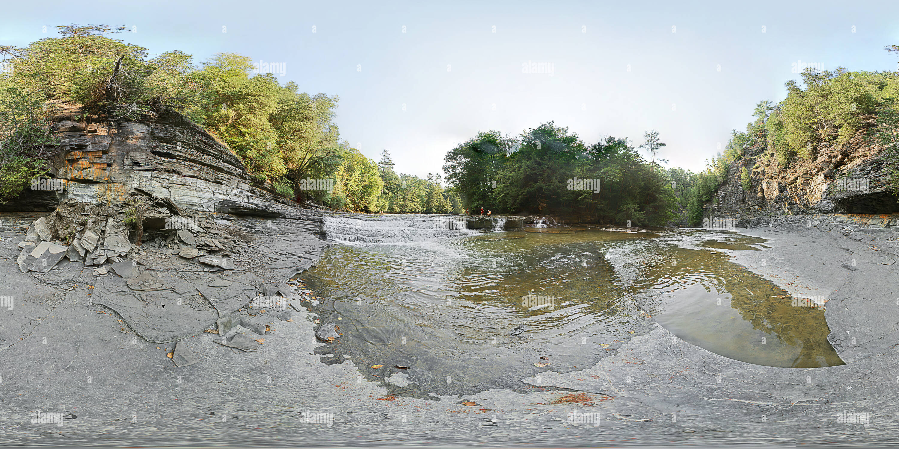 360 degree panoramic view of Waterfall on the Canajoharie River