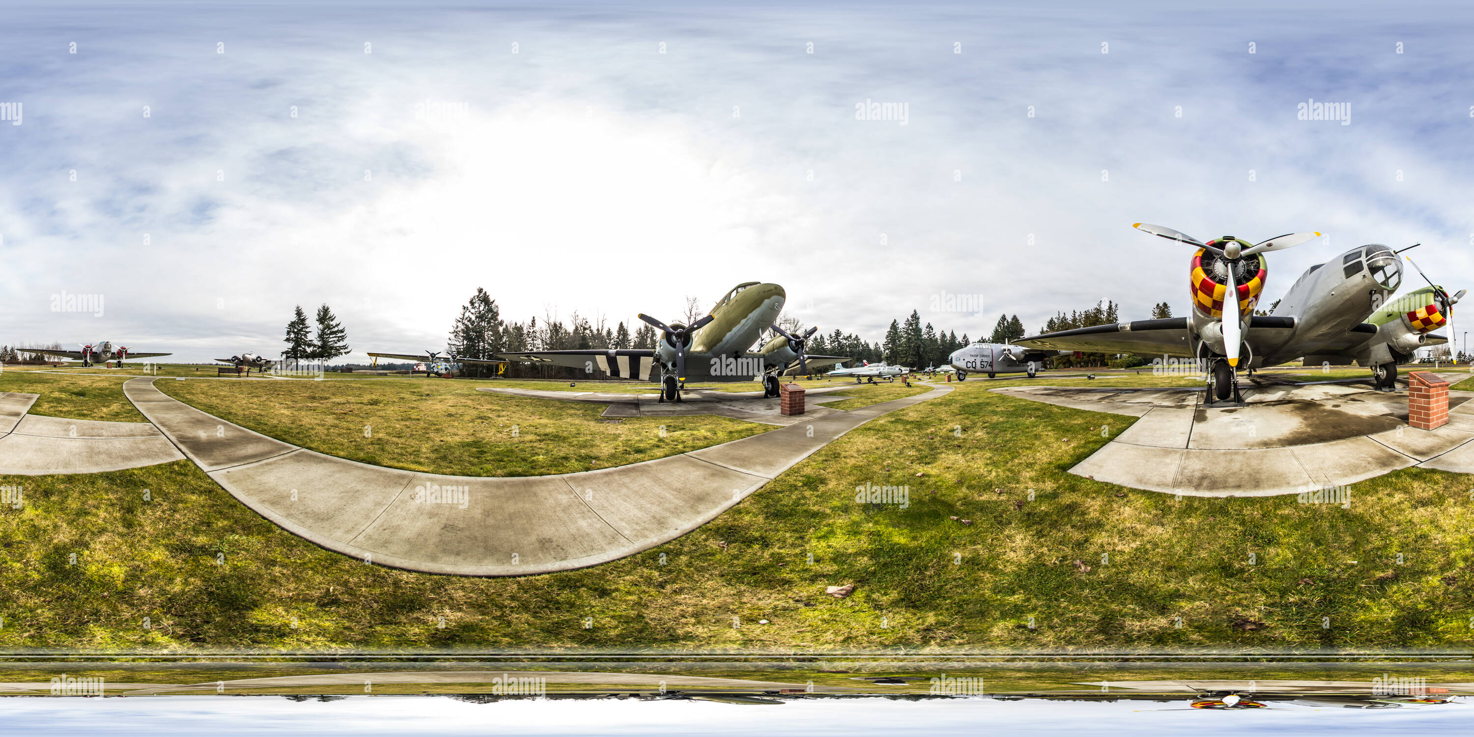 360° view of McChord Air Museum C47 Alamy
