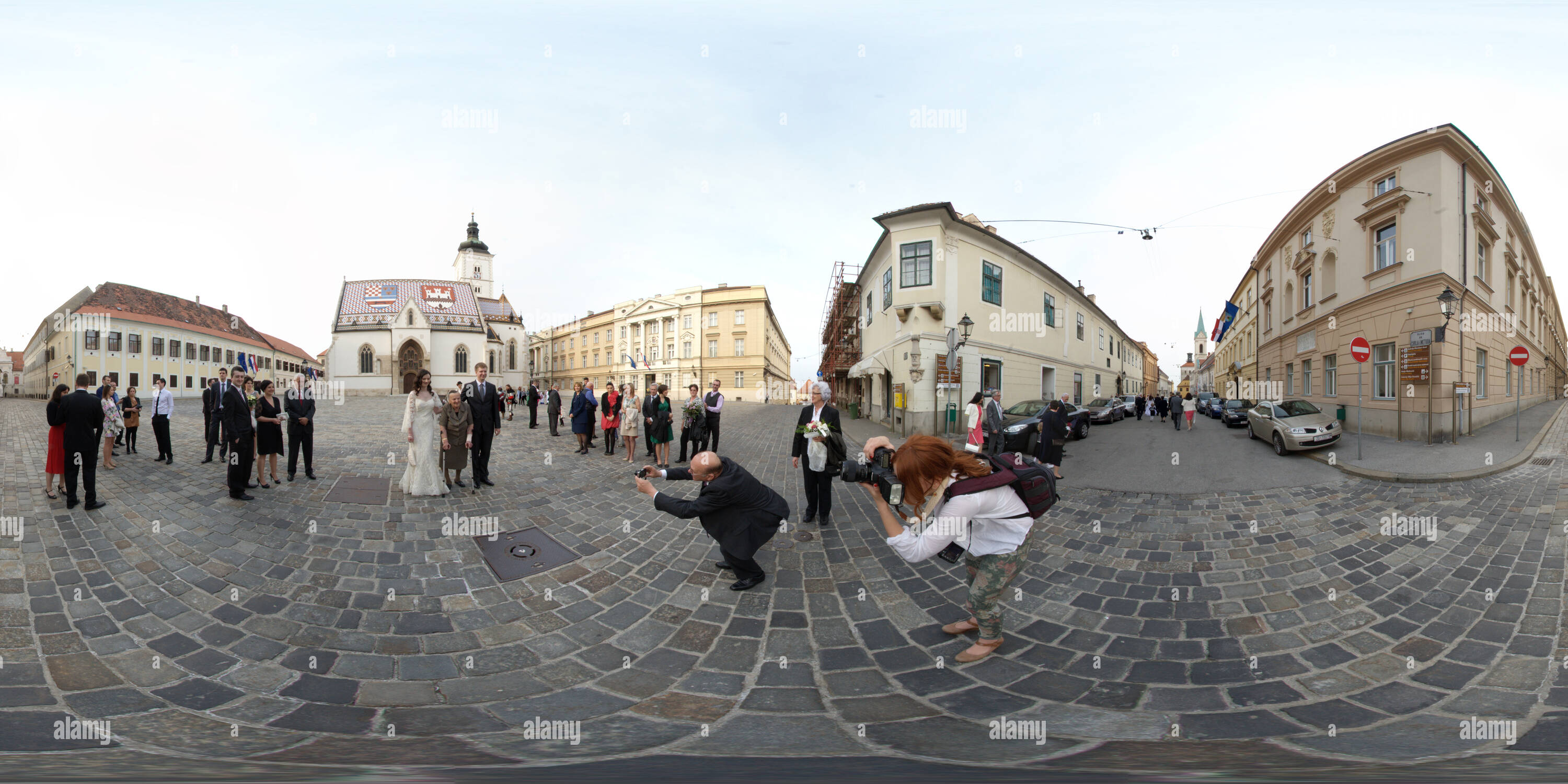 360 degree panoramic view of Wedding on Kaptol, Zagreb