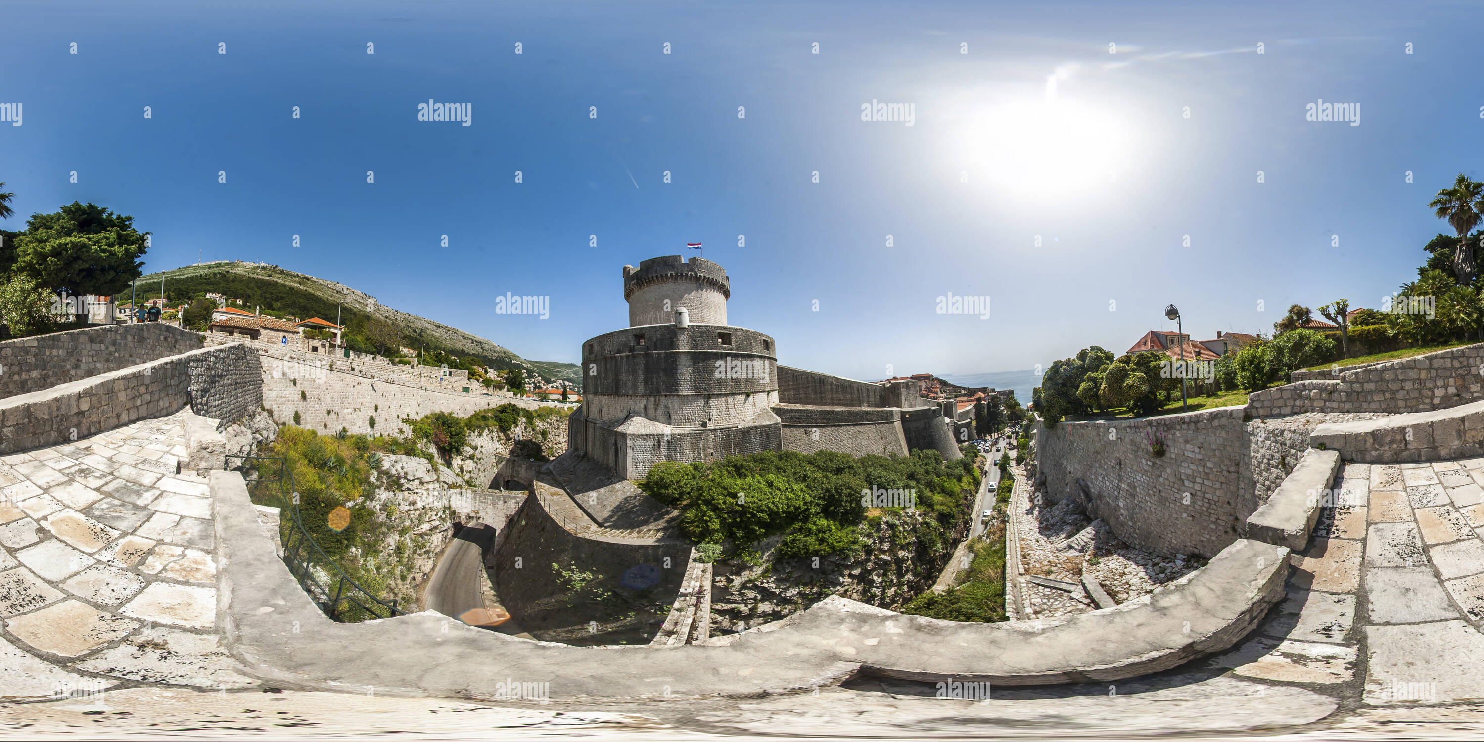 360 degree panoramic view of Fort Minceta, Dubrovnik