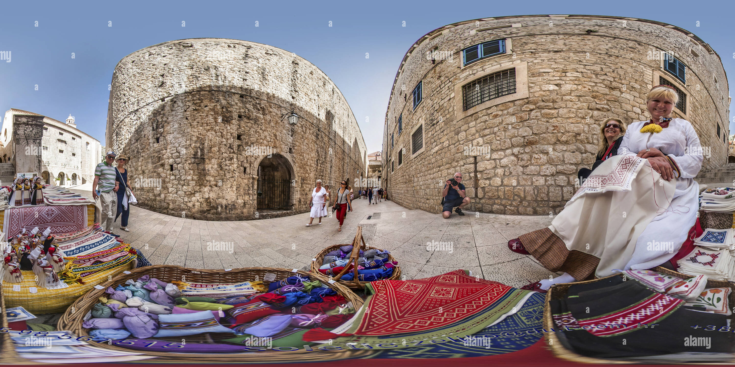 360 degree panoramic view of Hand made souvenirs in Dubrovnik