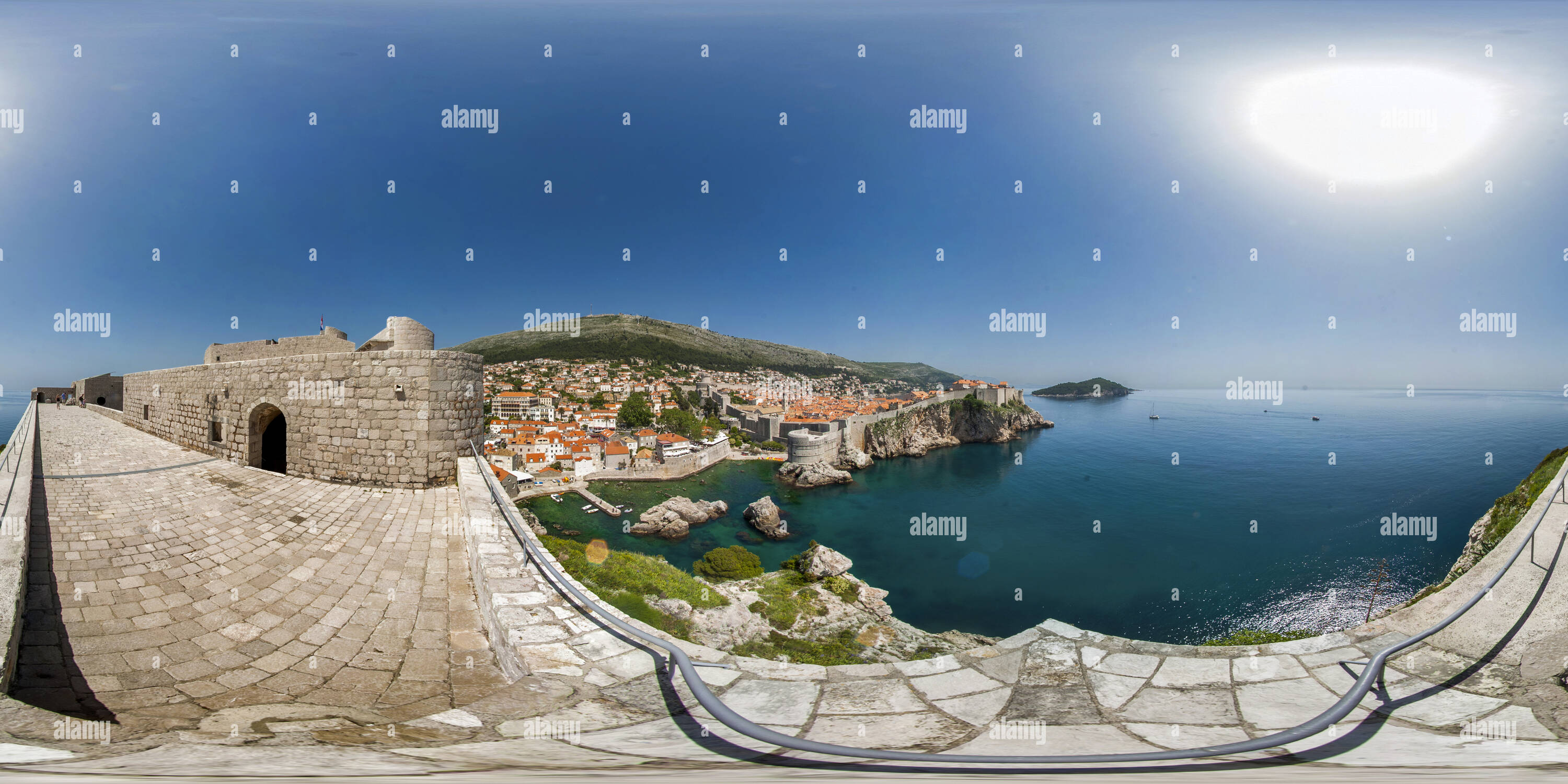 360 degree panoramic view of Dubrovnik from Fort Lovrjenac
