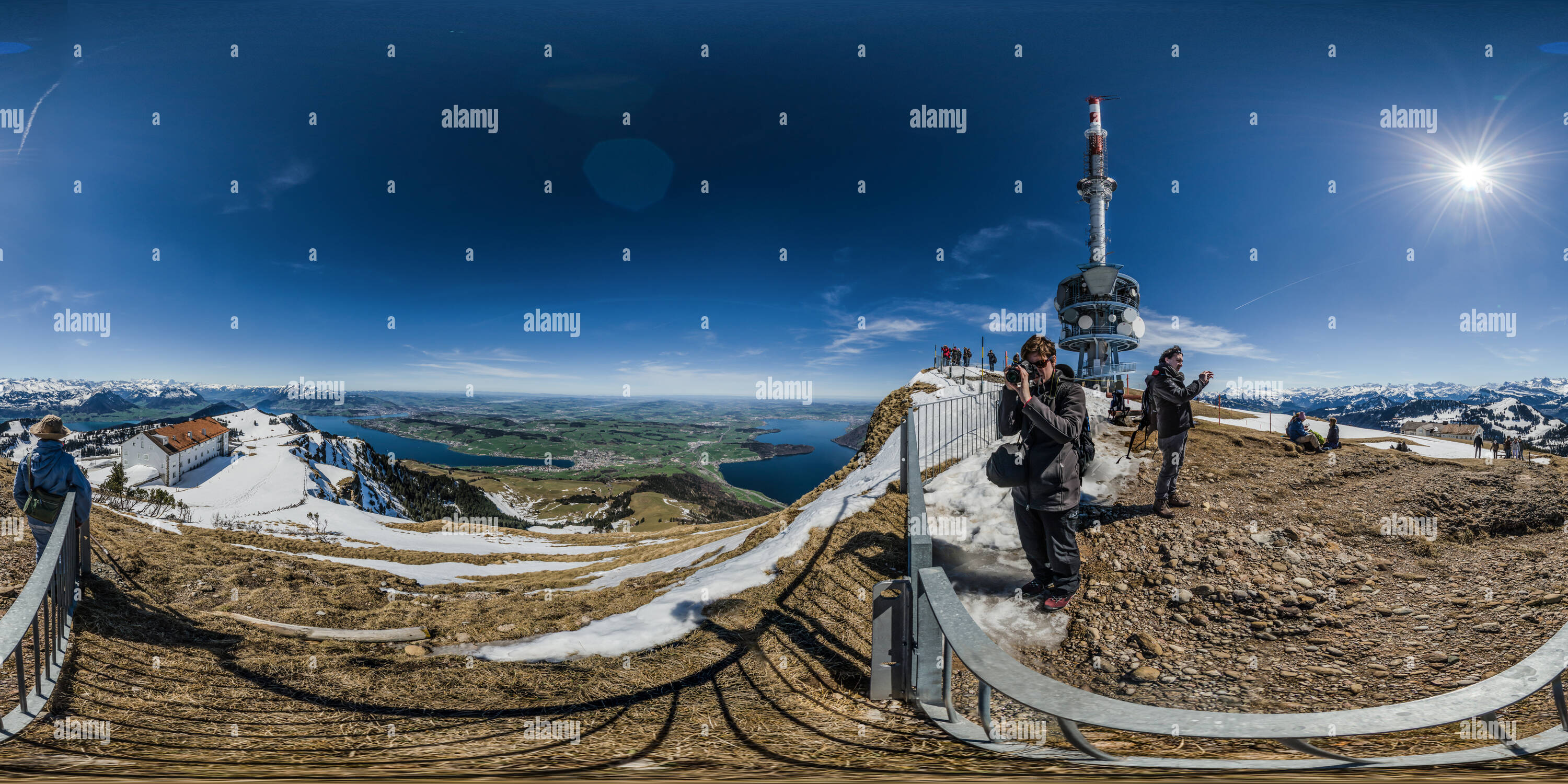 360° view of Perfect weather on top of Rigi Kulm Alamy