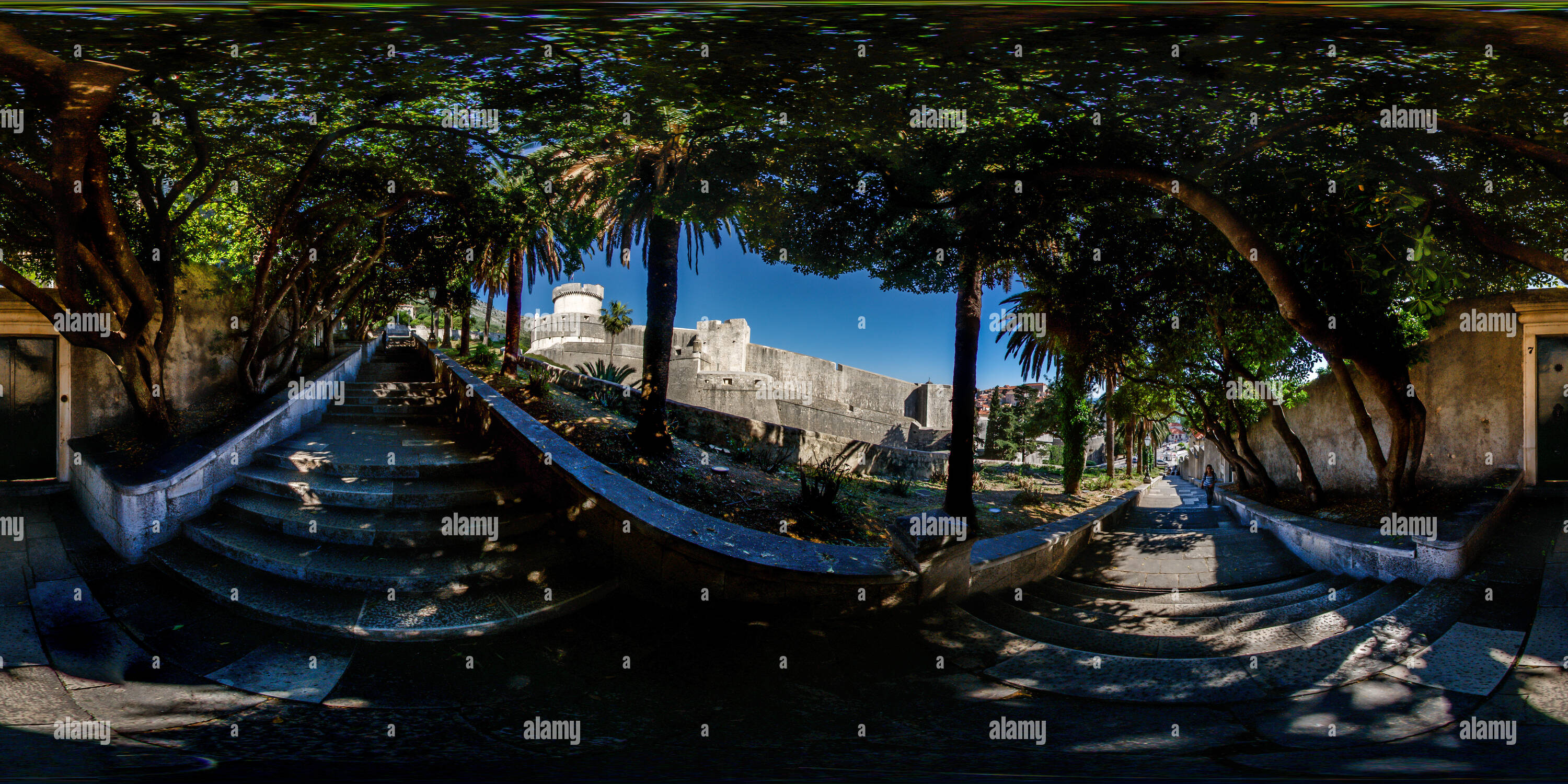 360 degree panoramic view of Deep shades and bright sunshine