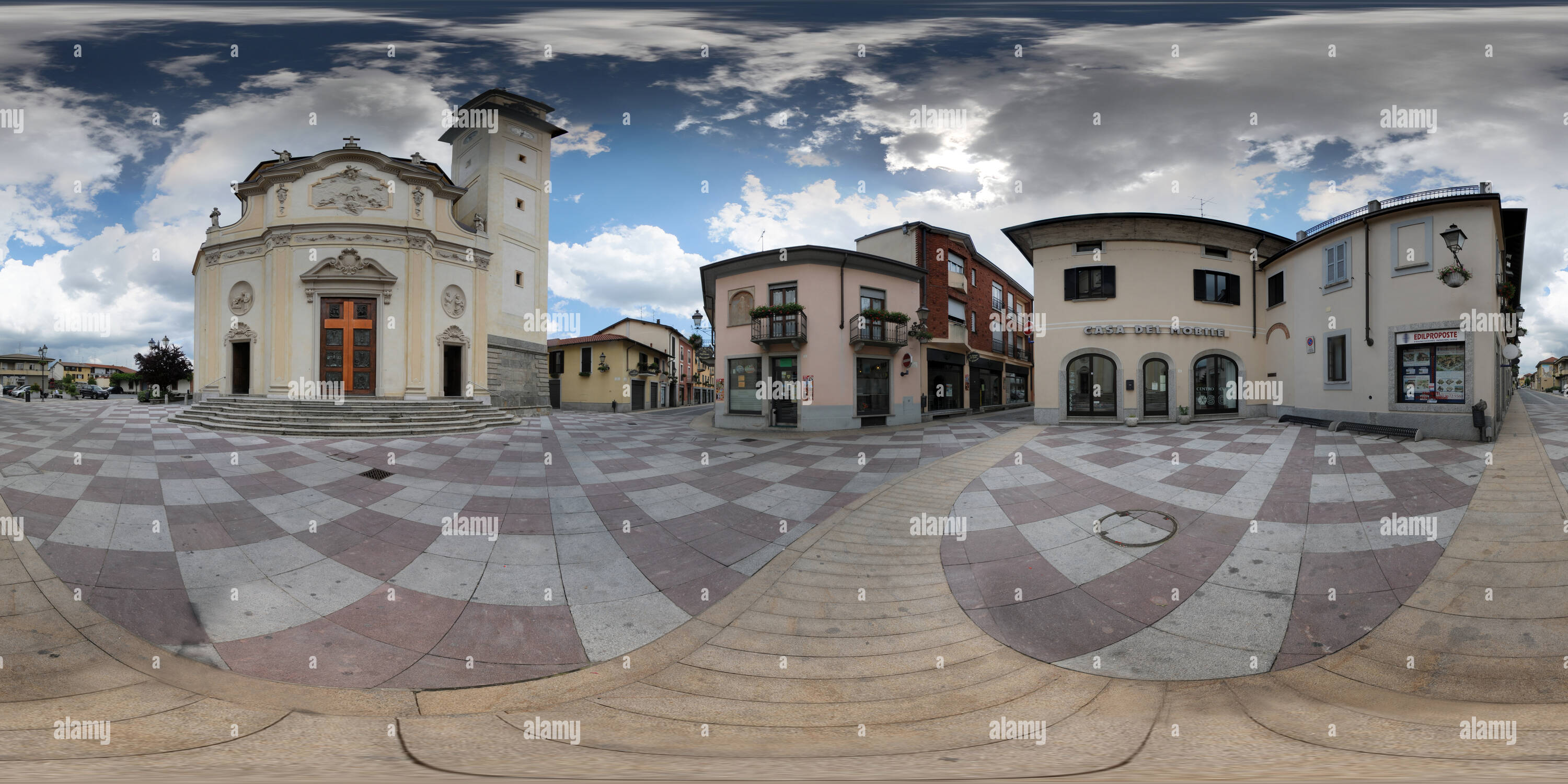 360° view of Piazza della Chiesa Lazzate - Alamy