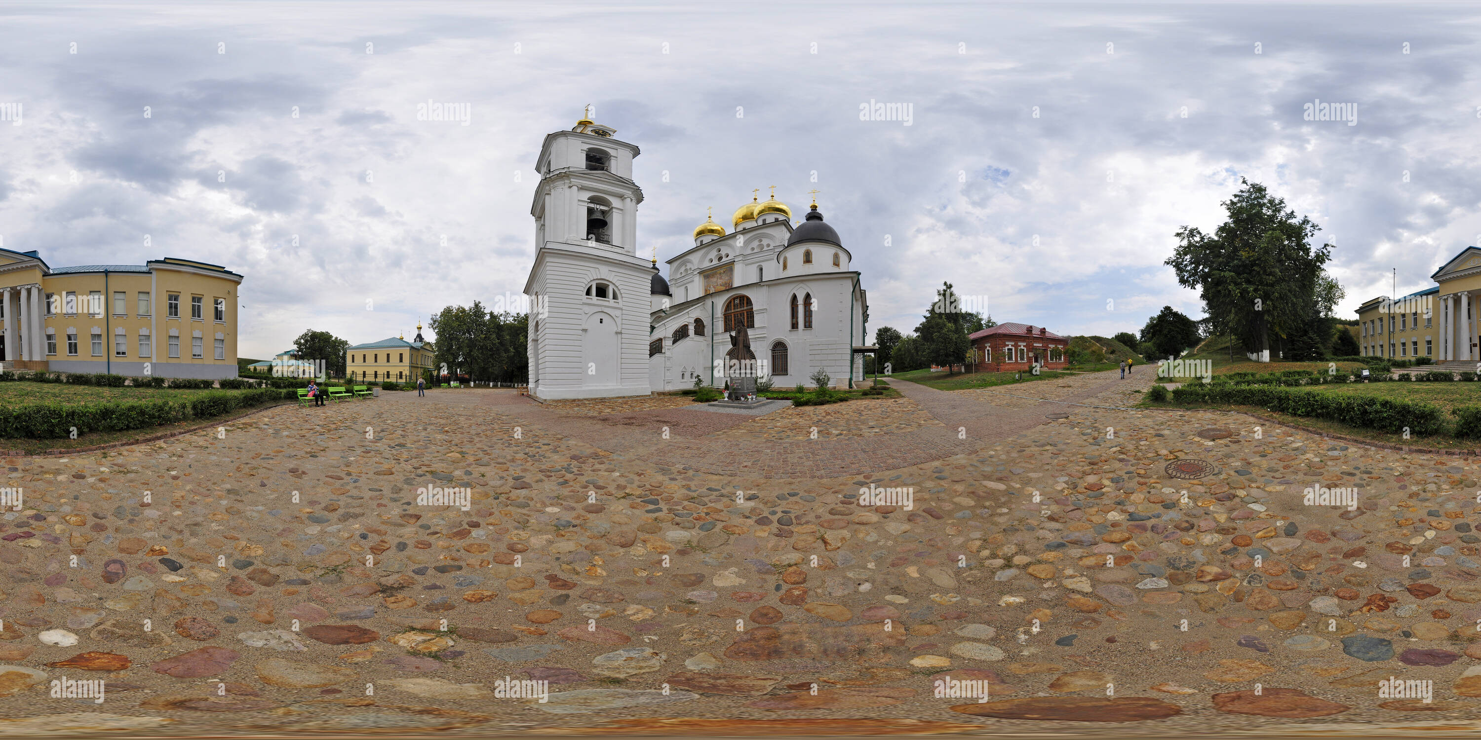 360 degree panoramic view of Cathedral of the Assumption in Dmitrov