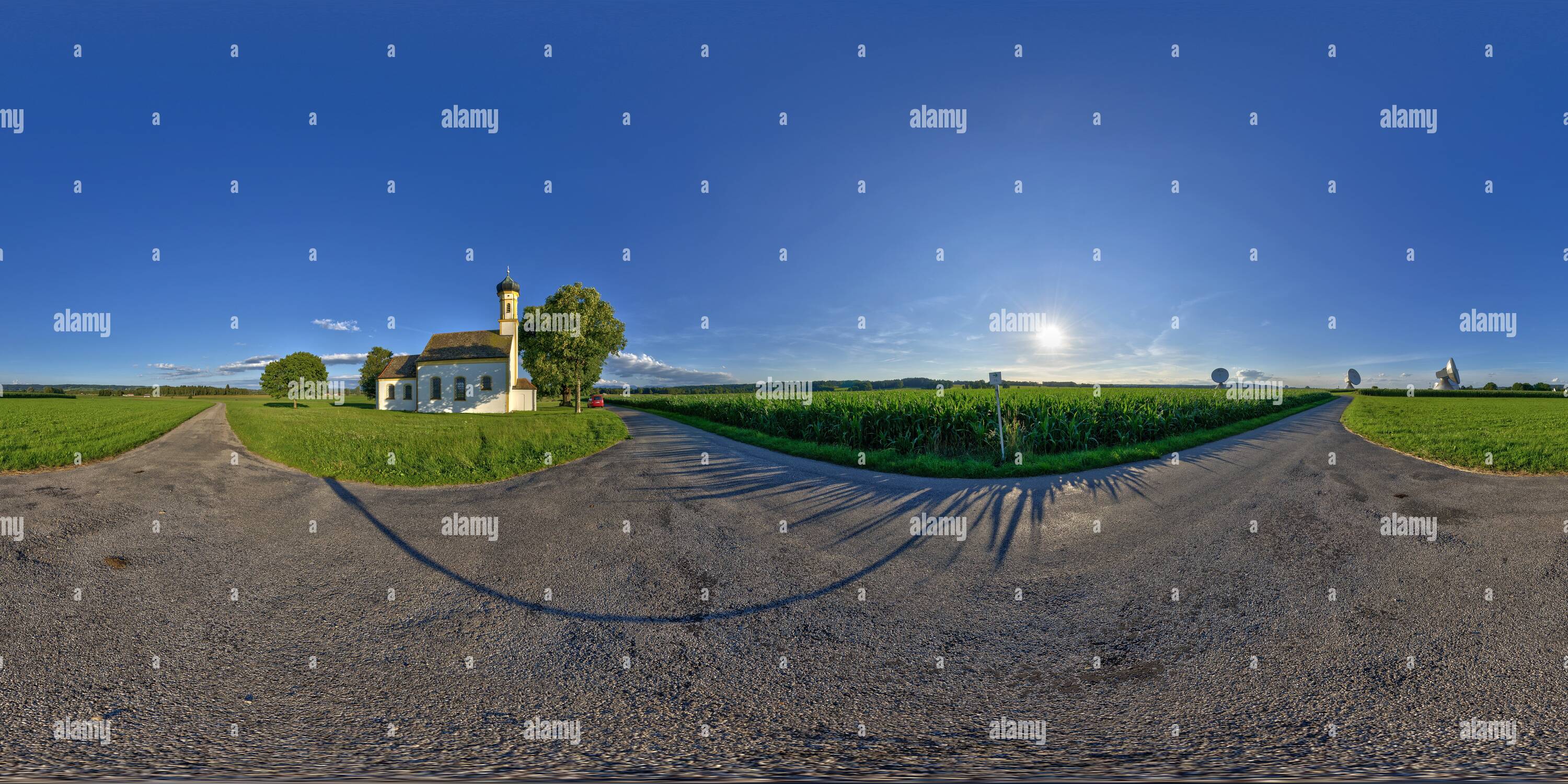 360-view-of-church-near-satellite-ground-station-raisting-alamy