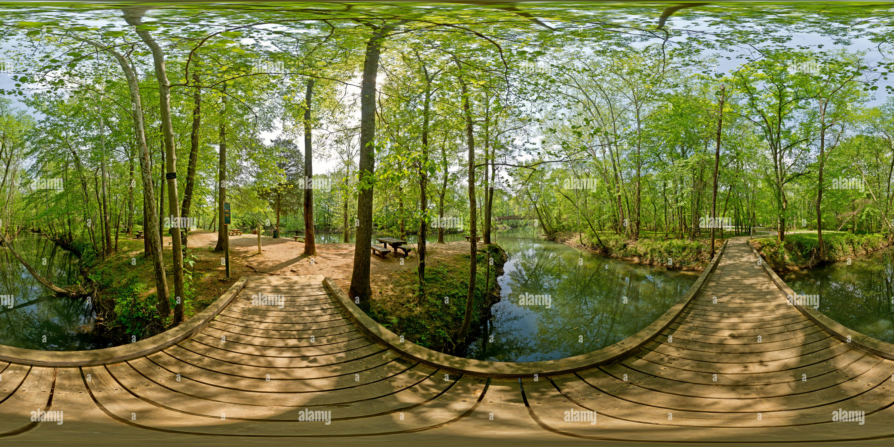 360° view of Old Bridge in Hays Nature Preserve, Hampton Cove, Alabama