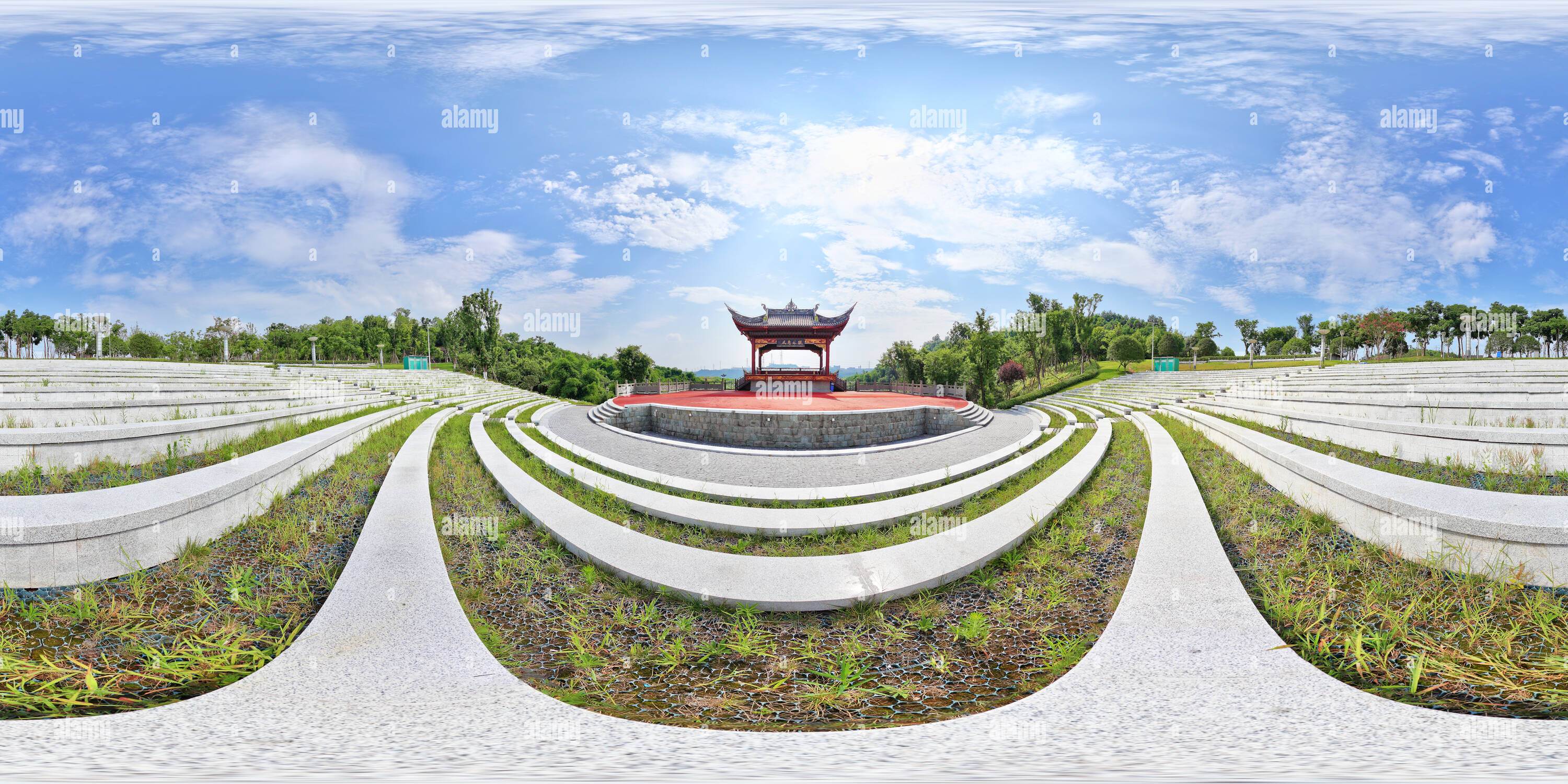 360 degree panoramic view of Chongqing Garden Expo Park - The Outdoor Theater