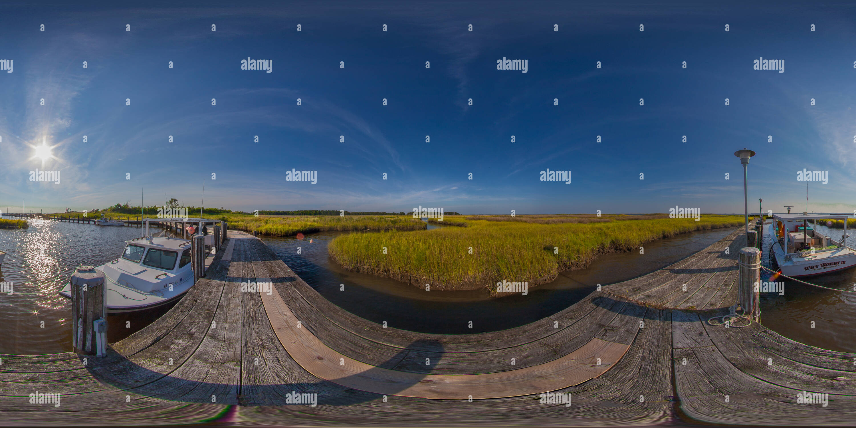 360° view of Why Worry Elliott island dock Maryland Alamy