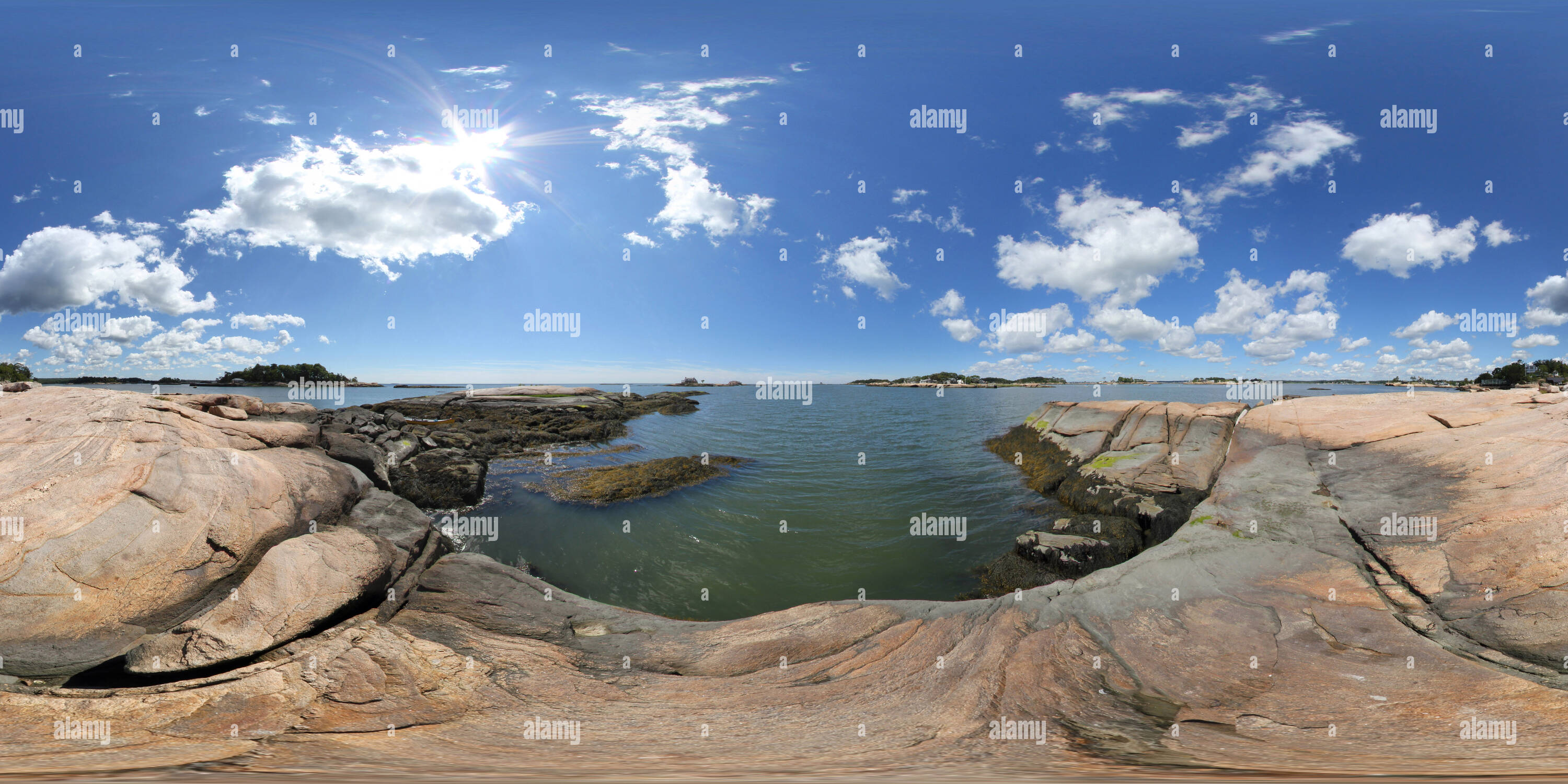 360° view of Hen Island in the Thimble Islands Alamy