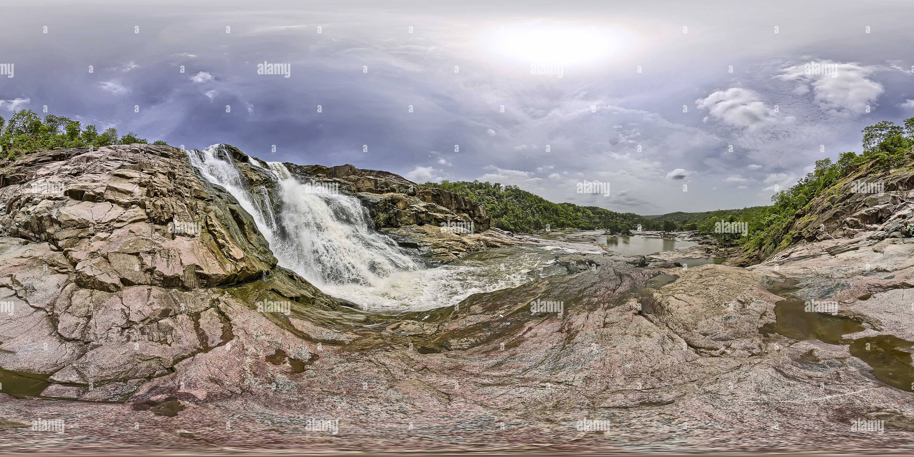 360 degree panoramic view of Kuntala Waterfall