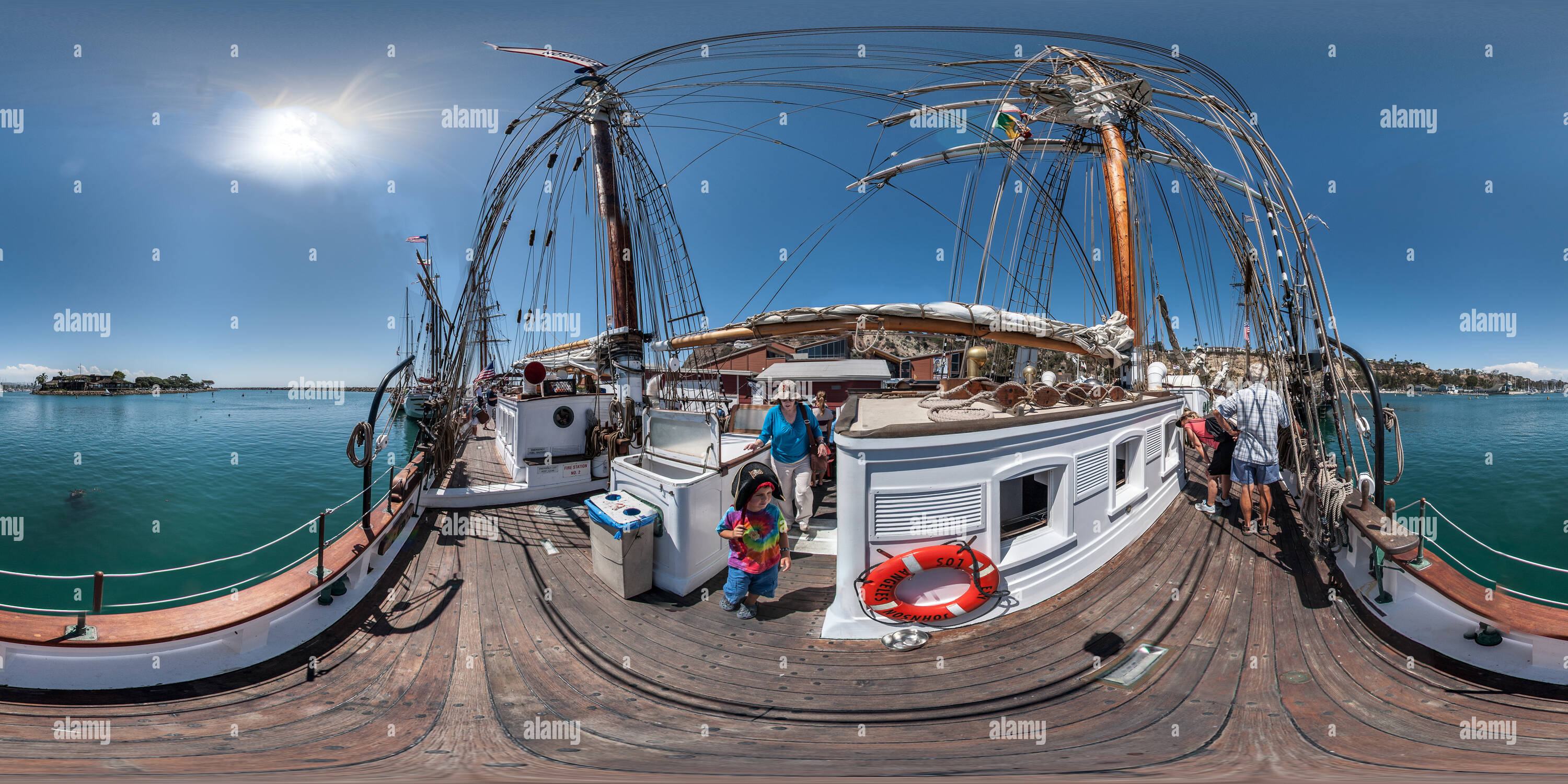 360° view of Pirate Liam aboard his ship Alamy