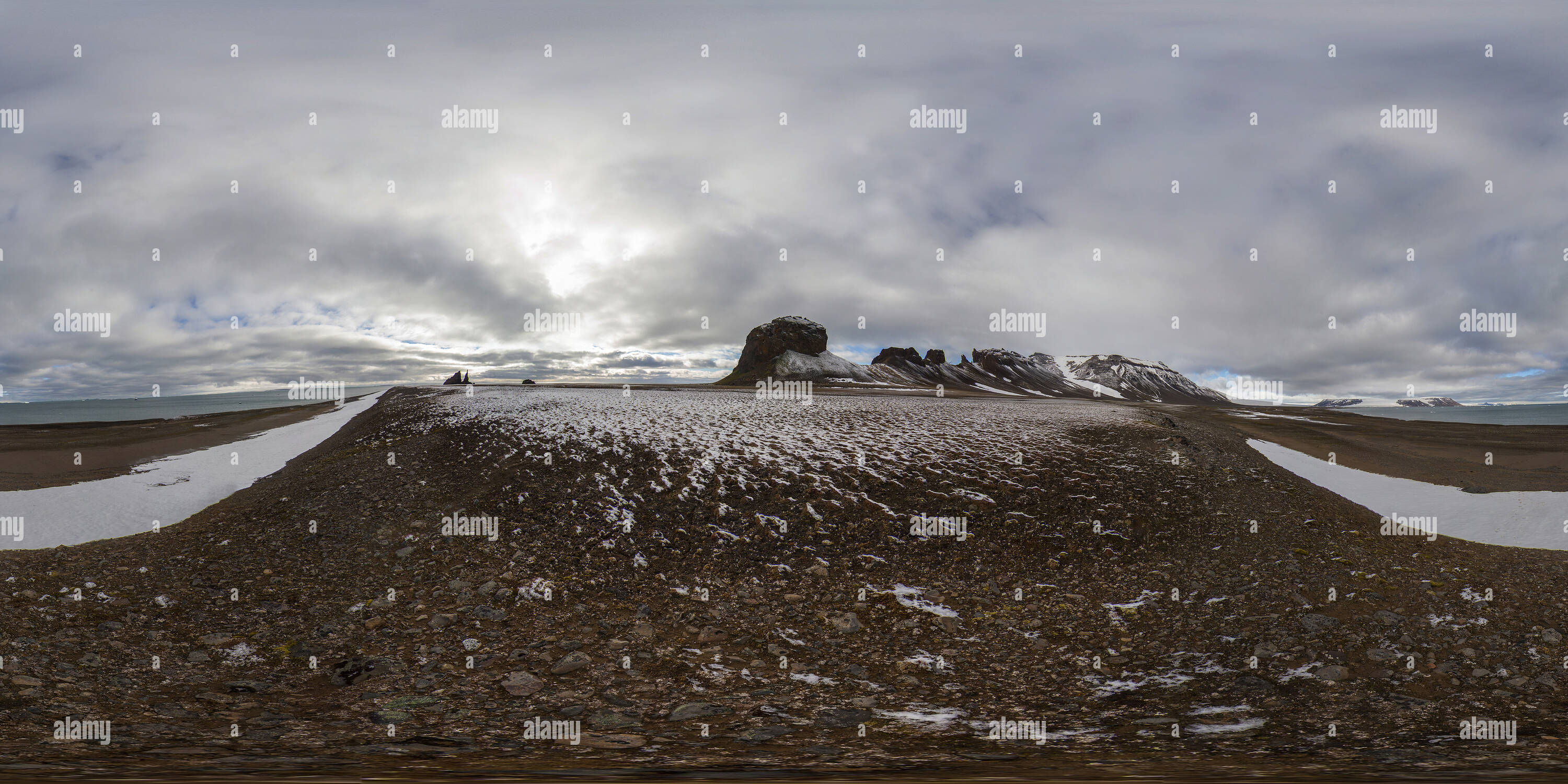 360° view of Cape Tegetthoff, Hall Island, Franz Josef Land Alamy