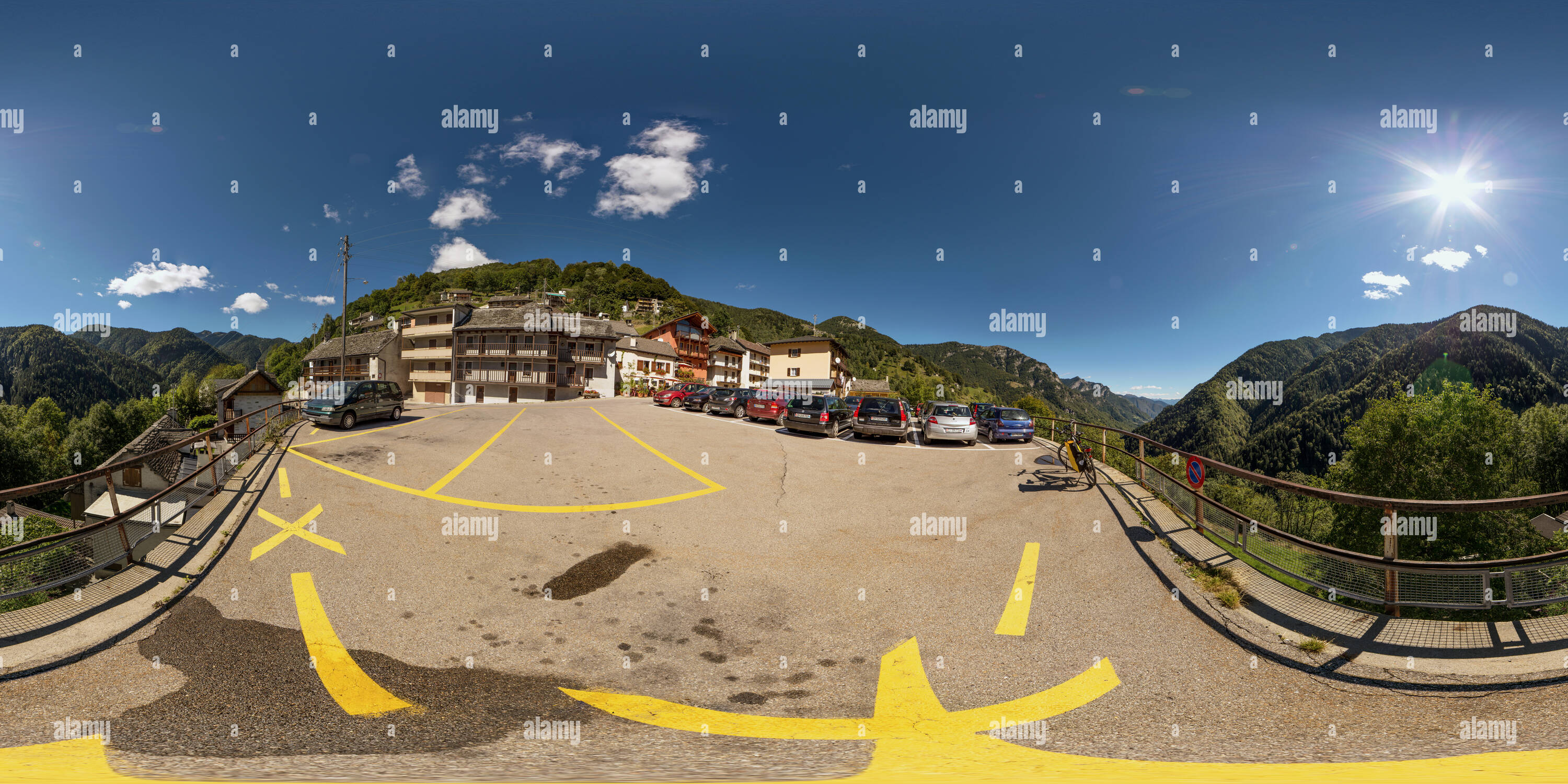 360 degree panoramic view of Spruga in the Onsernone Valley