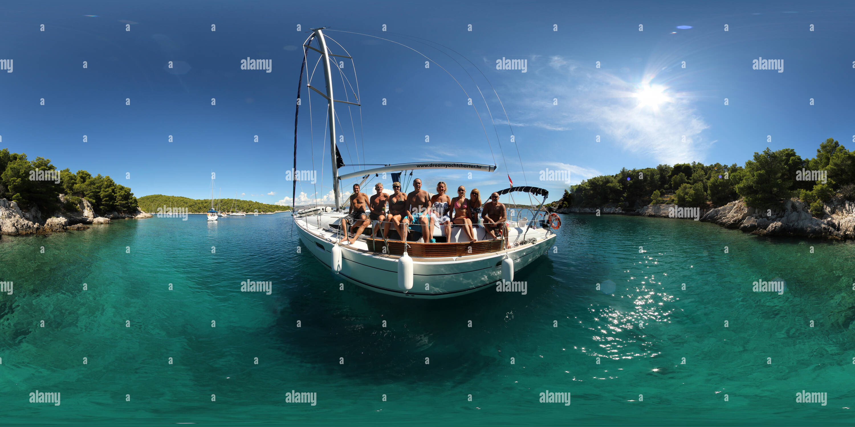 360° view of Mooring at Zlarin island, Croatia Alamy