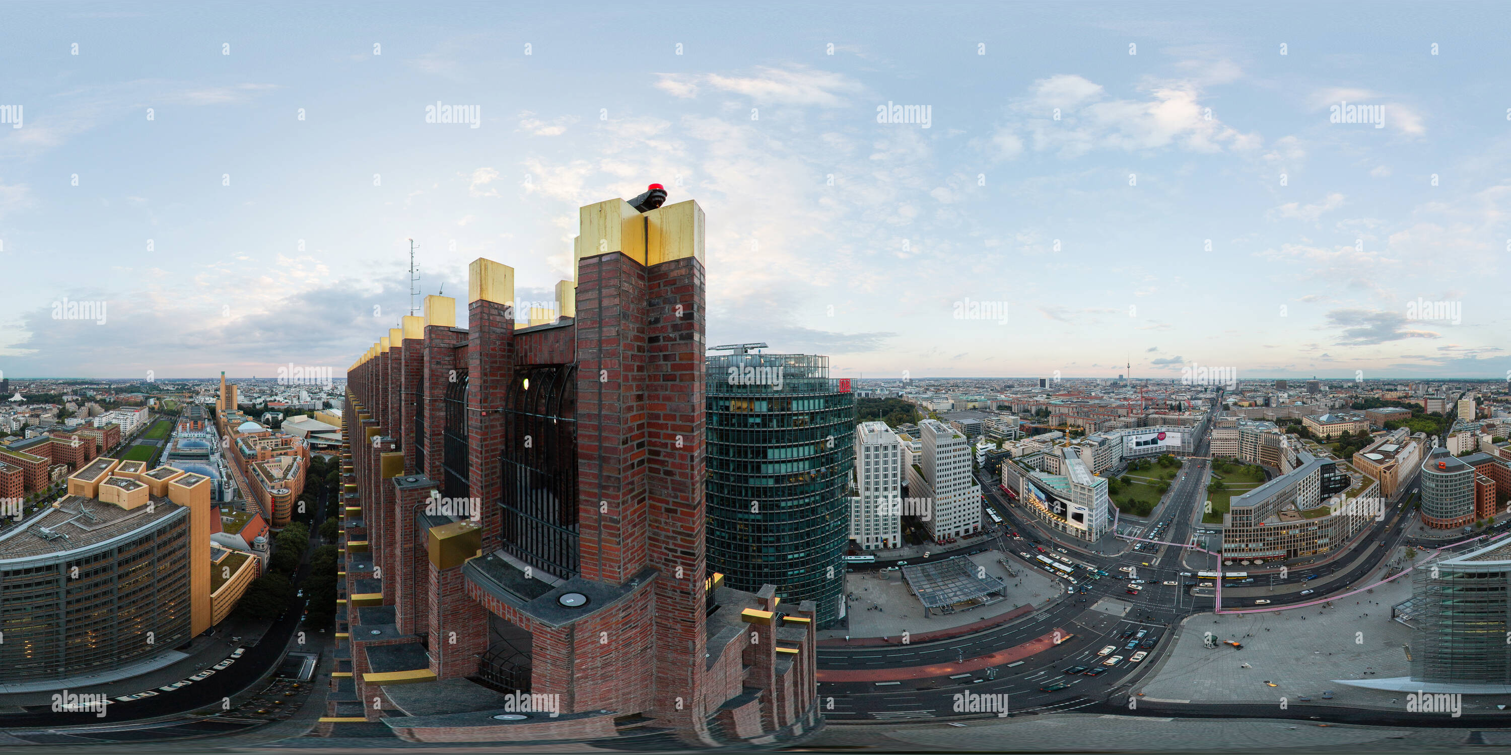 360 degree panoramic view of Berlin. View from Potzdamer Platz. Panoramapunkt Berlin