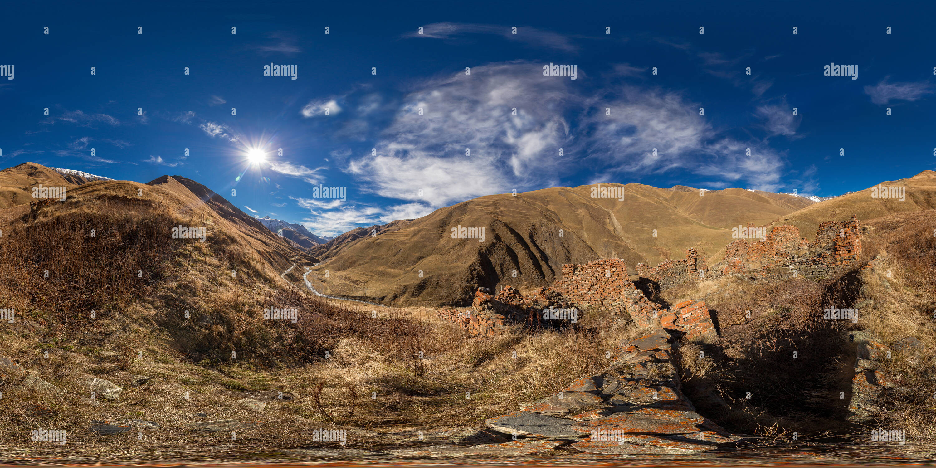 360 degree panoramic view of Kavkaz-Zaki gorge