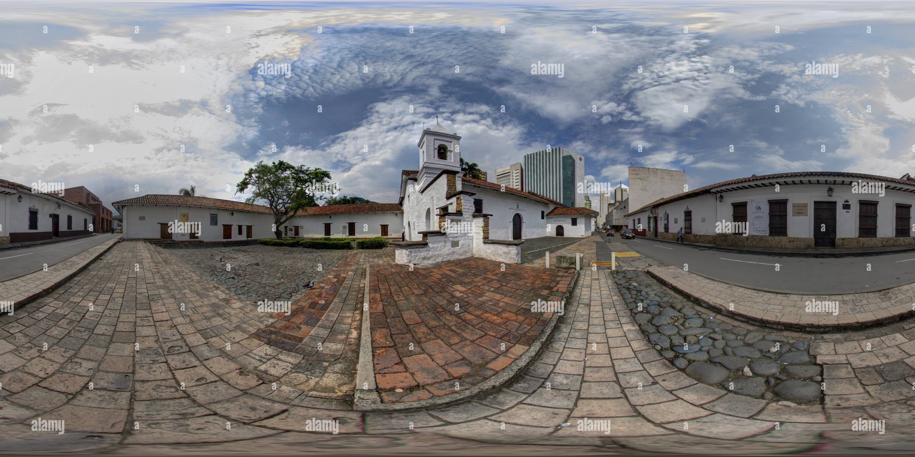 360 degree panoramic view of Iglesia La Merced, Cali Colombia