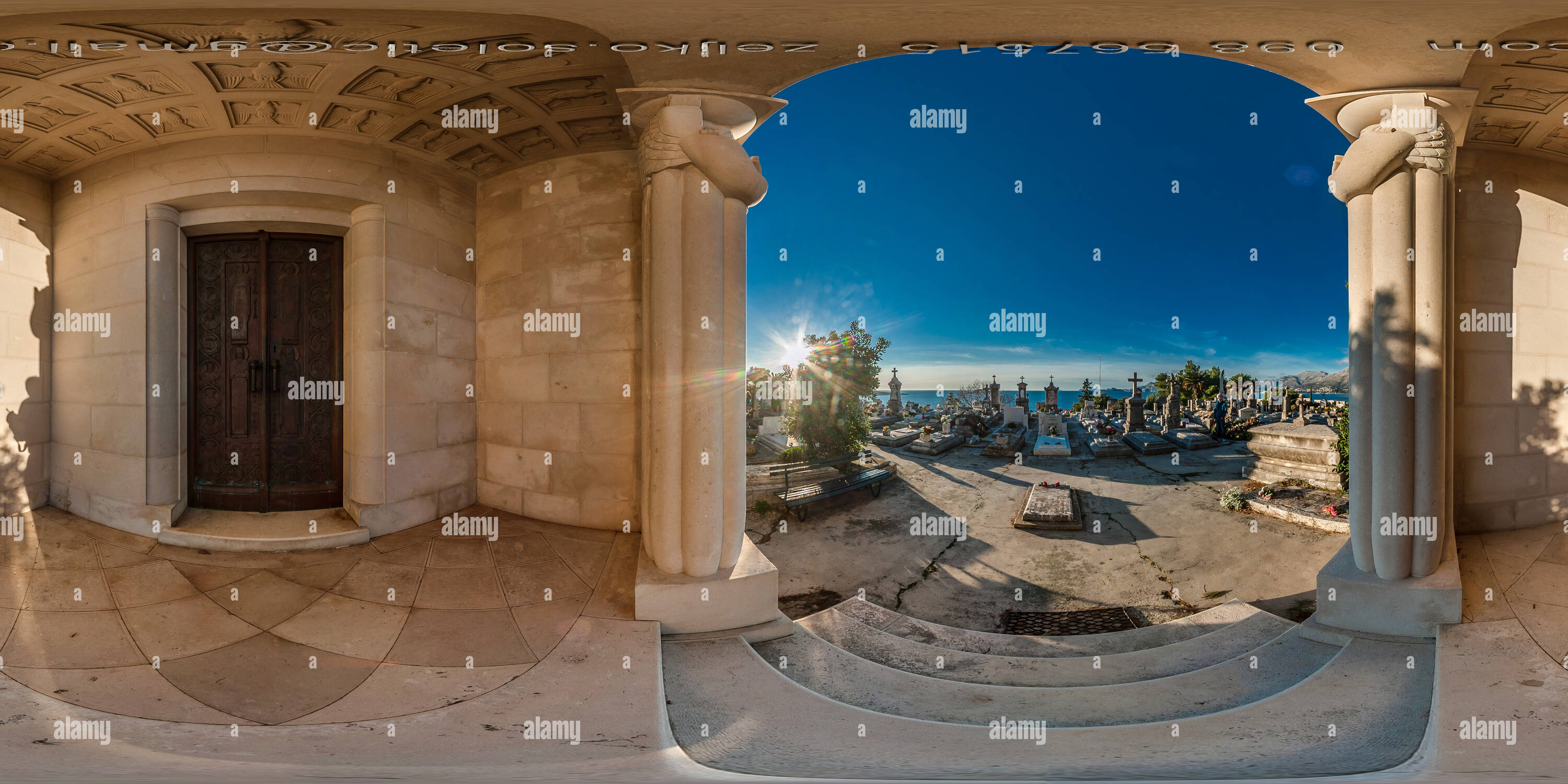 360 degree panoramic view of Racic mausoleum by Ivan Mestrovic