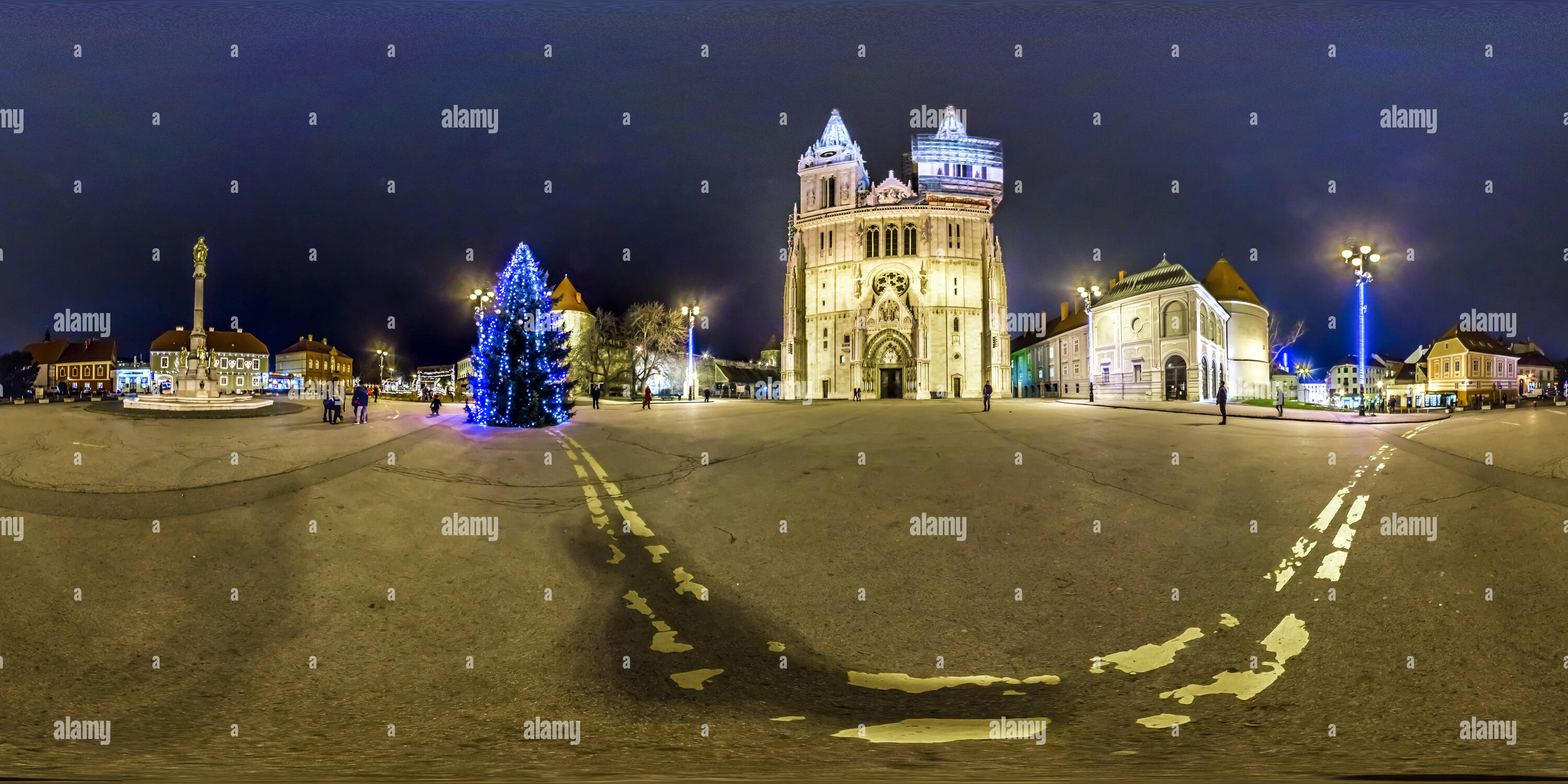 360 degree panoramic view of Zagreb Cathedral at Silvester 2013.