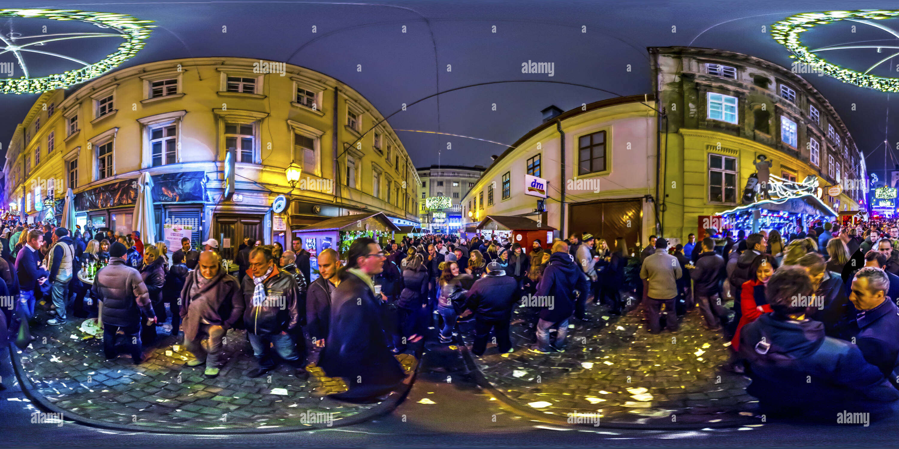 360 degree panoramic view of New Year 2014. at Tomicic street