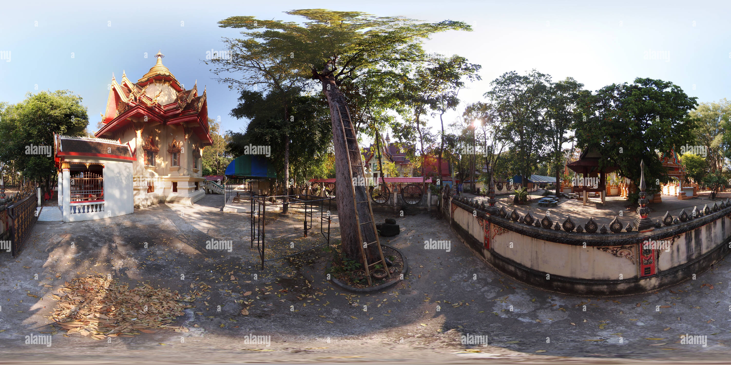 360 degree panoramic view of Wat Ming Mueang Phatthanaram Phu Wiang