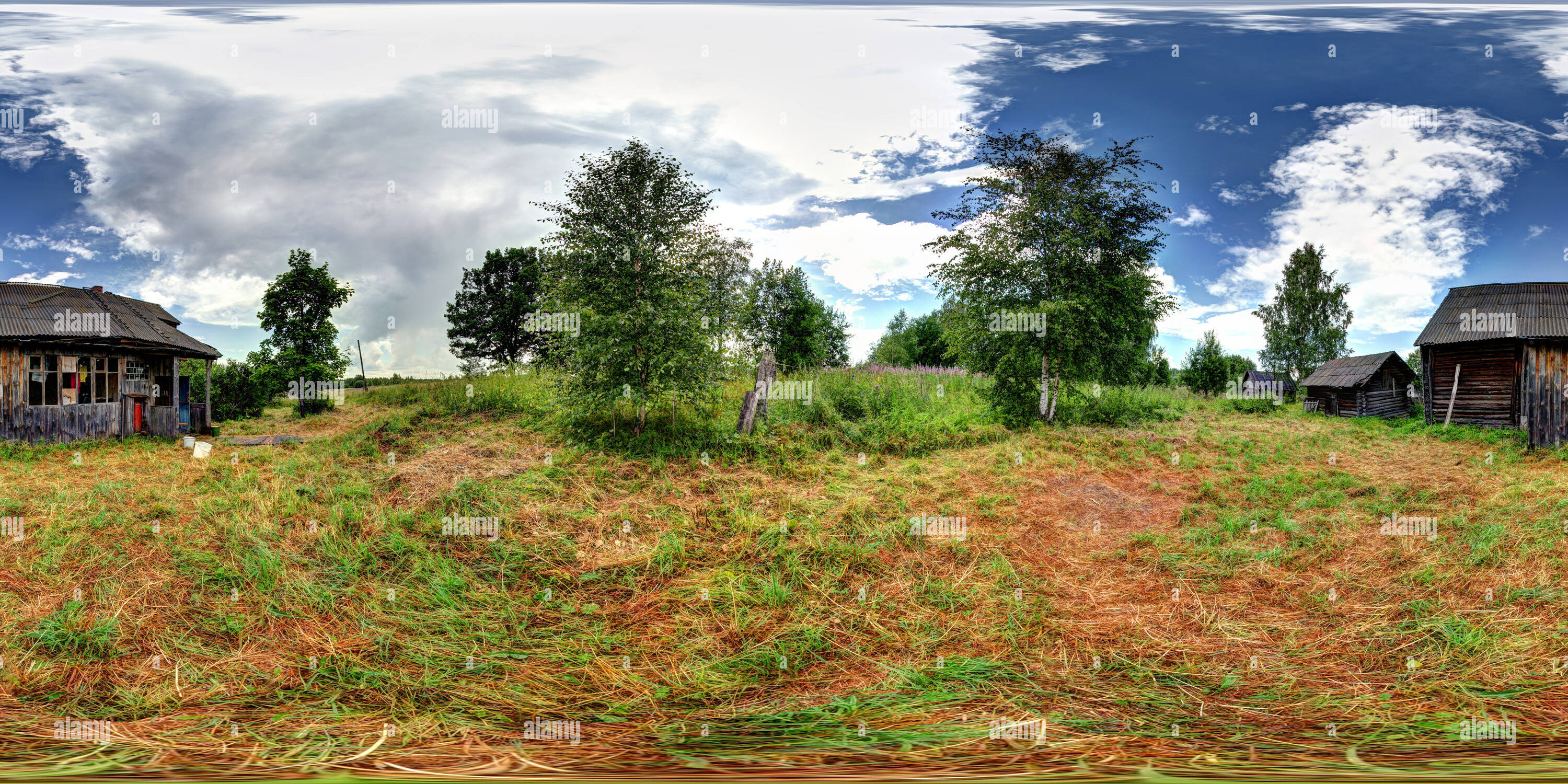 360 degree panoramic view of Abandoned village