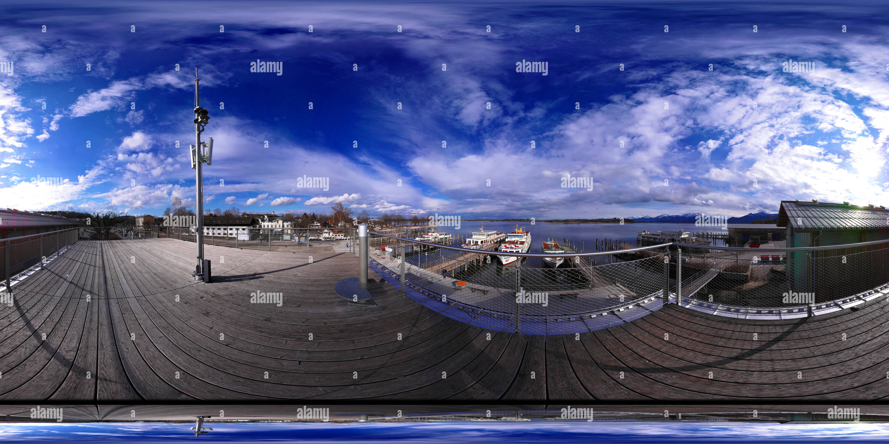 360 degree panoramic view of Der Hafen von Prien am Chiemsee