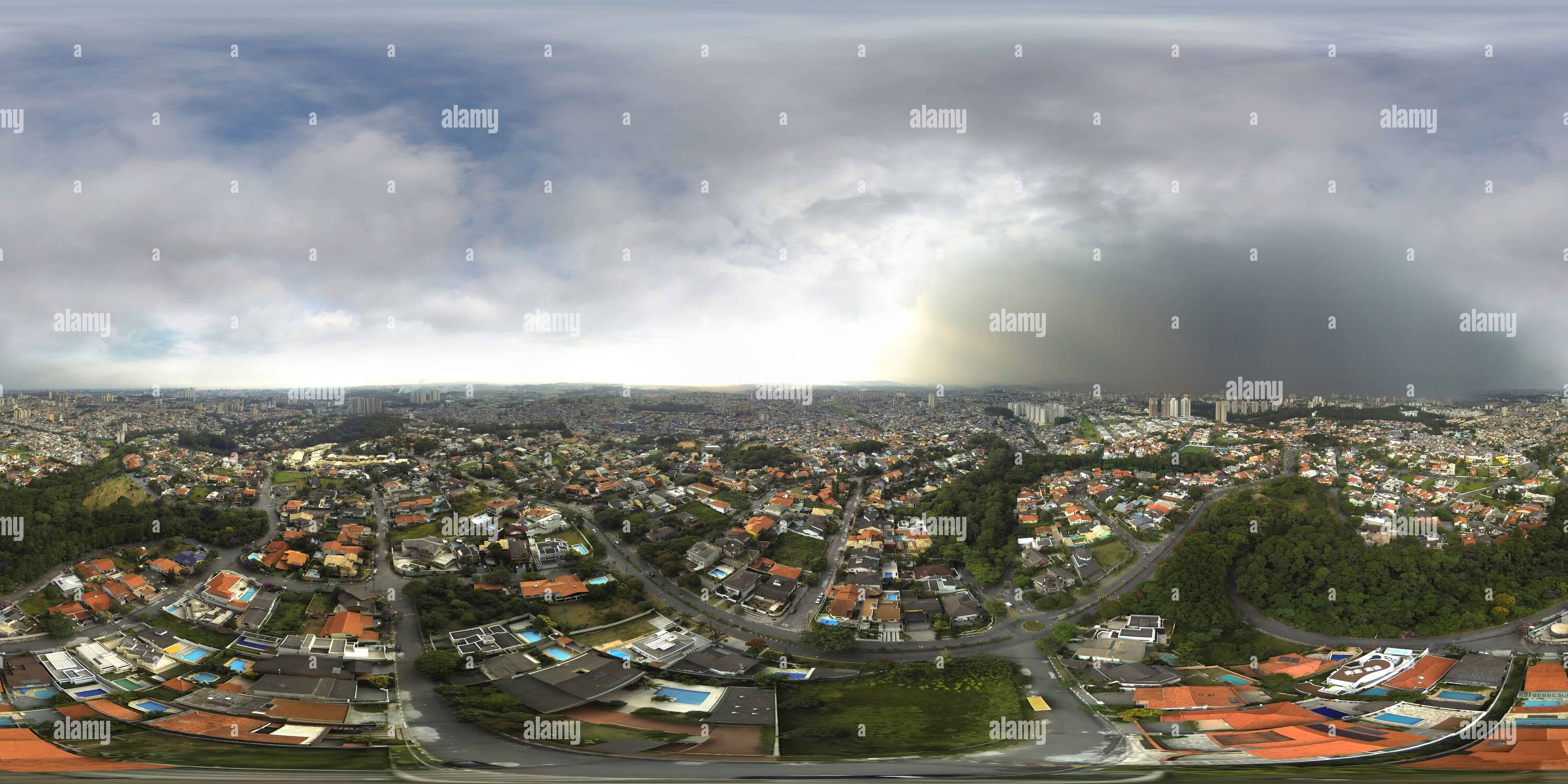 360 degree panoramic view of Prince Park Rain