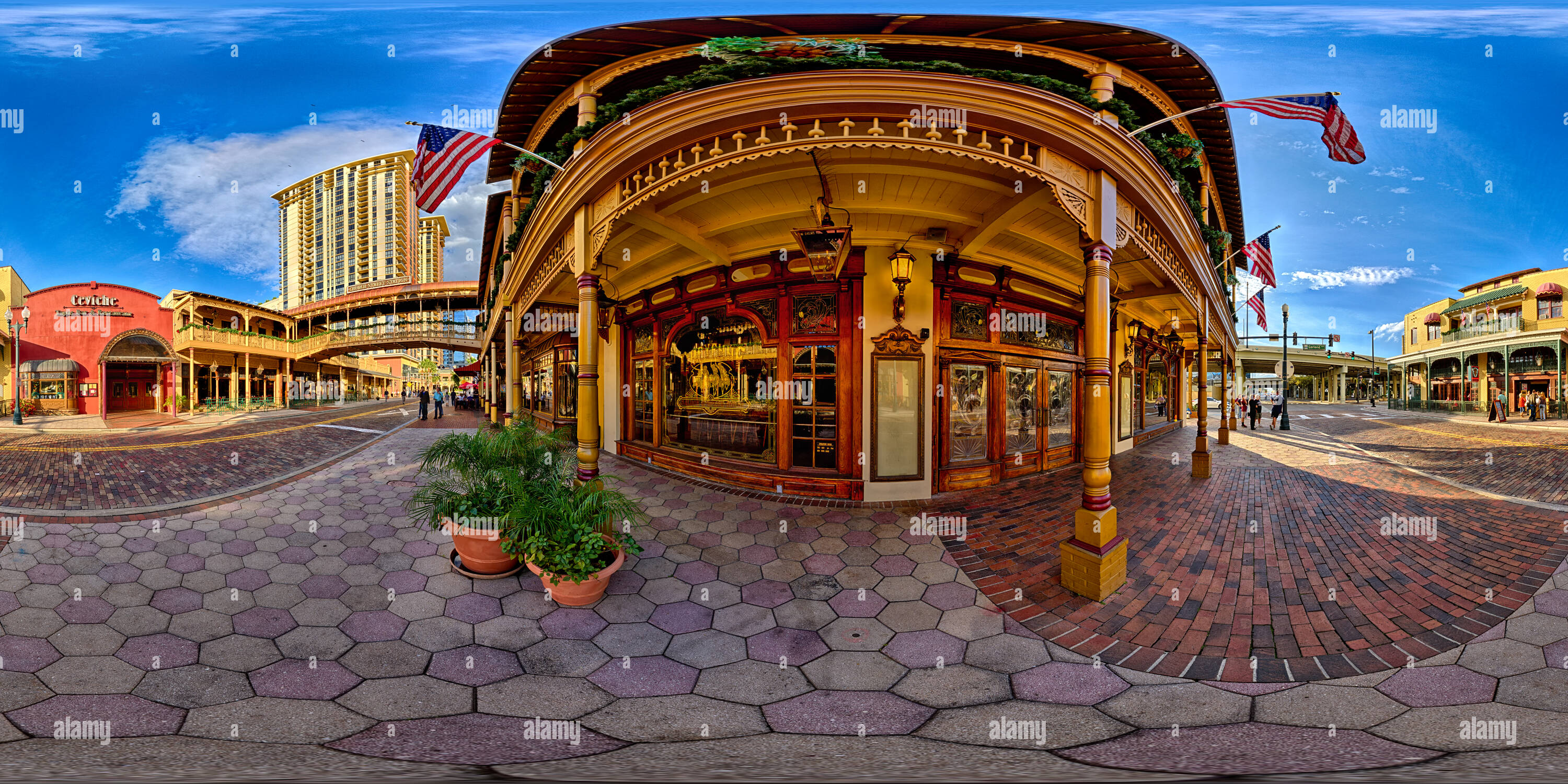 1980s Church Street Station, Double-Decker Bus, Historic District, Orlando,  FL