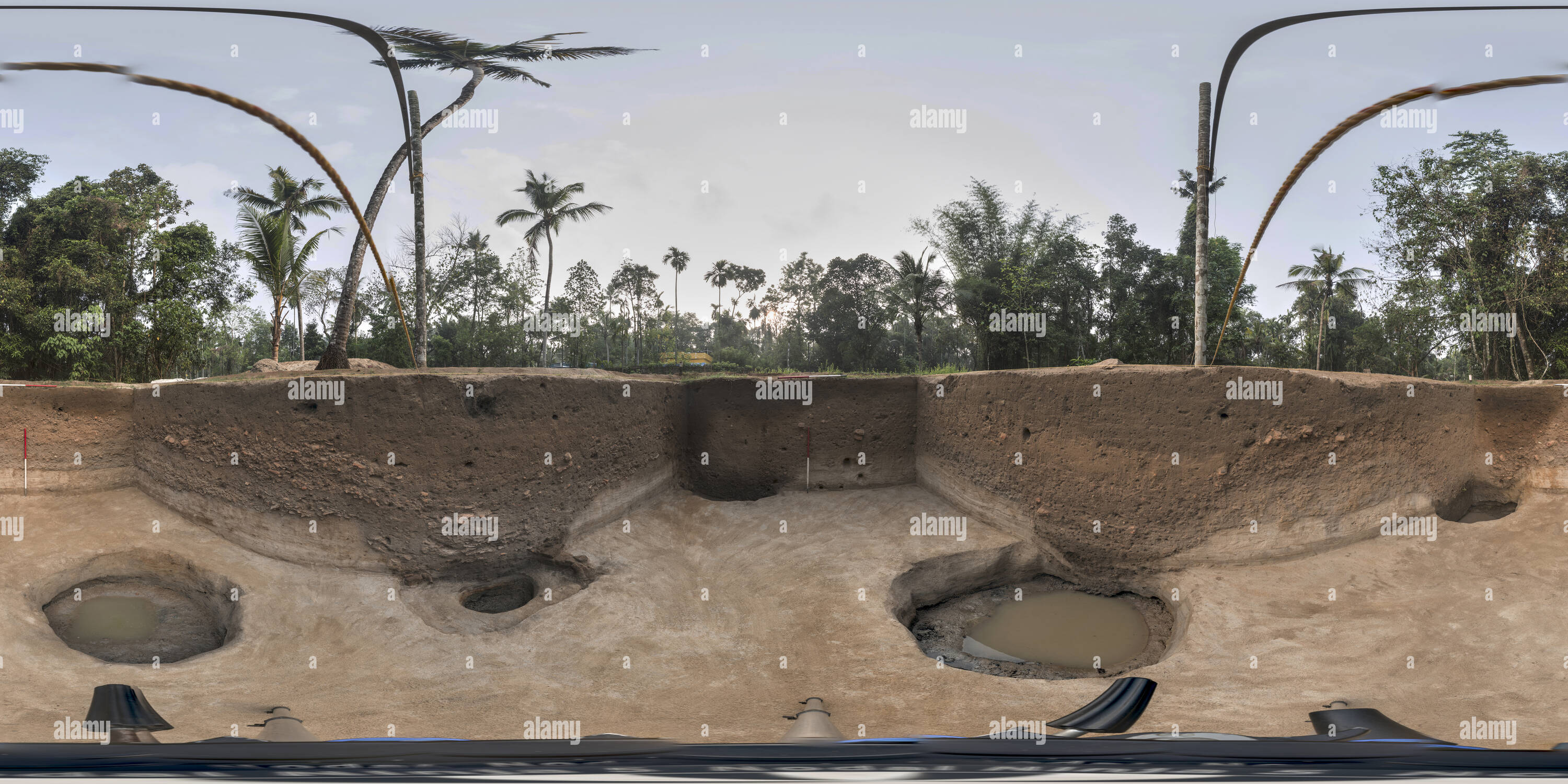 360 degree panoramic view of Archaeological Excavations at Pattanam 2014. TRENCH PT14 43-44 1