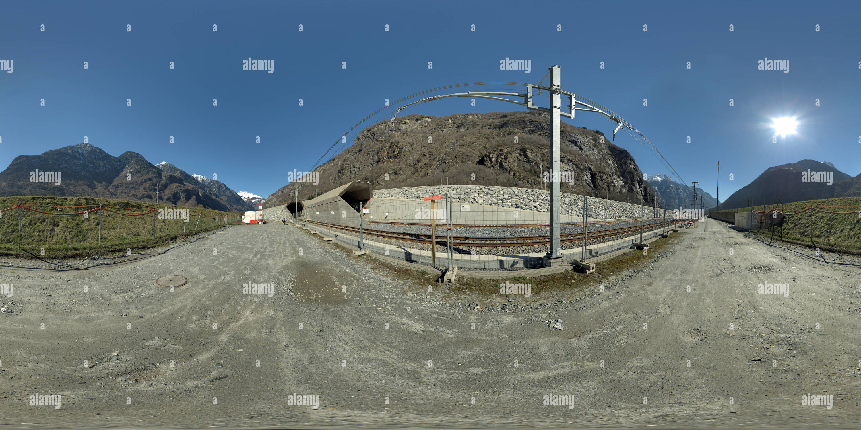 360 degree panoramic view of Gotthard Railway Base Tunnel South Side 2