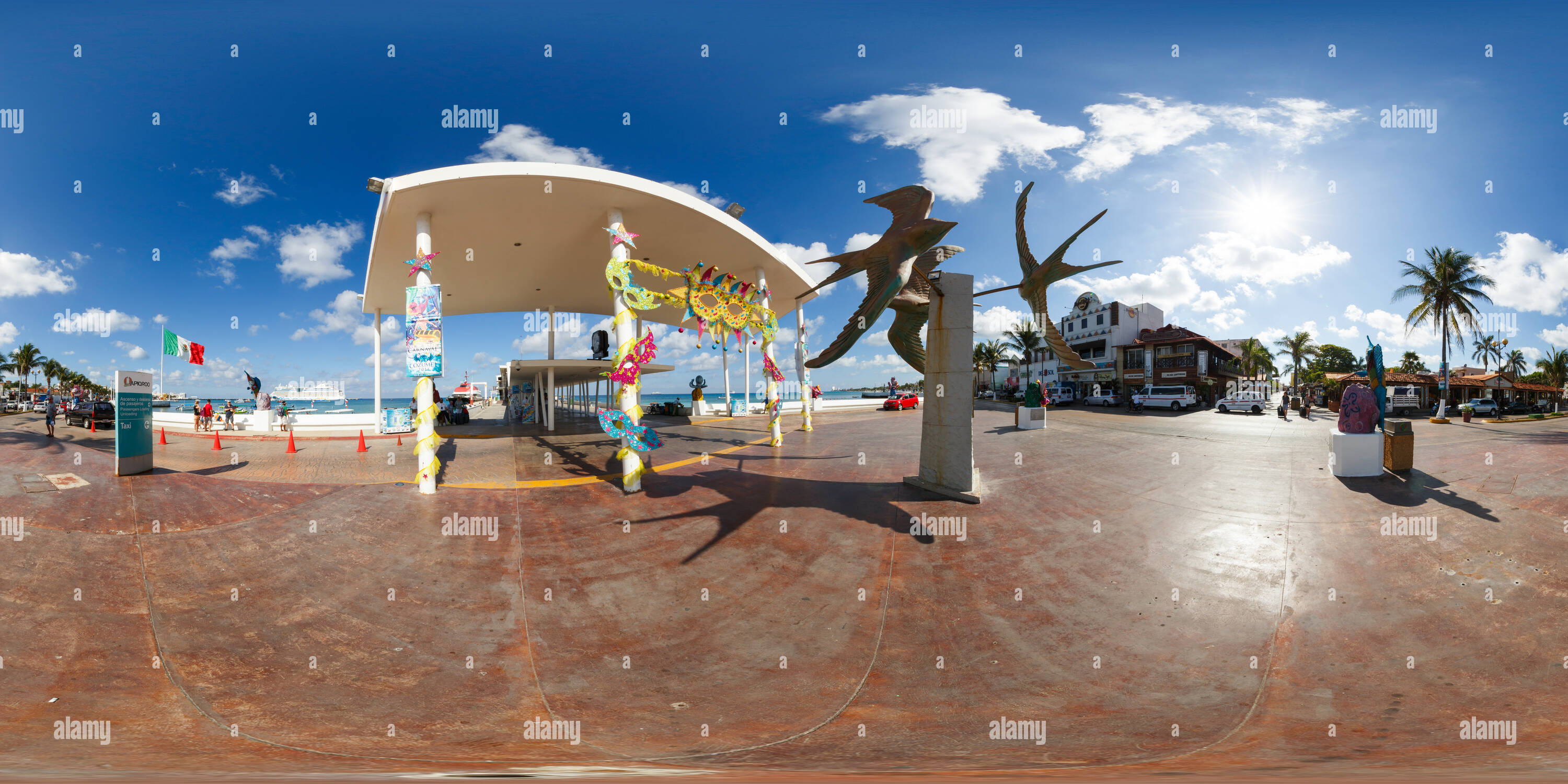 360 degree panoramic view of Cozumel - Playa del Carmen Ferry terminal, San Miguel, Cozumel