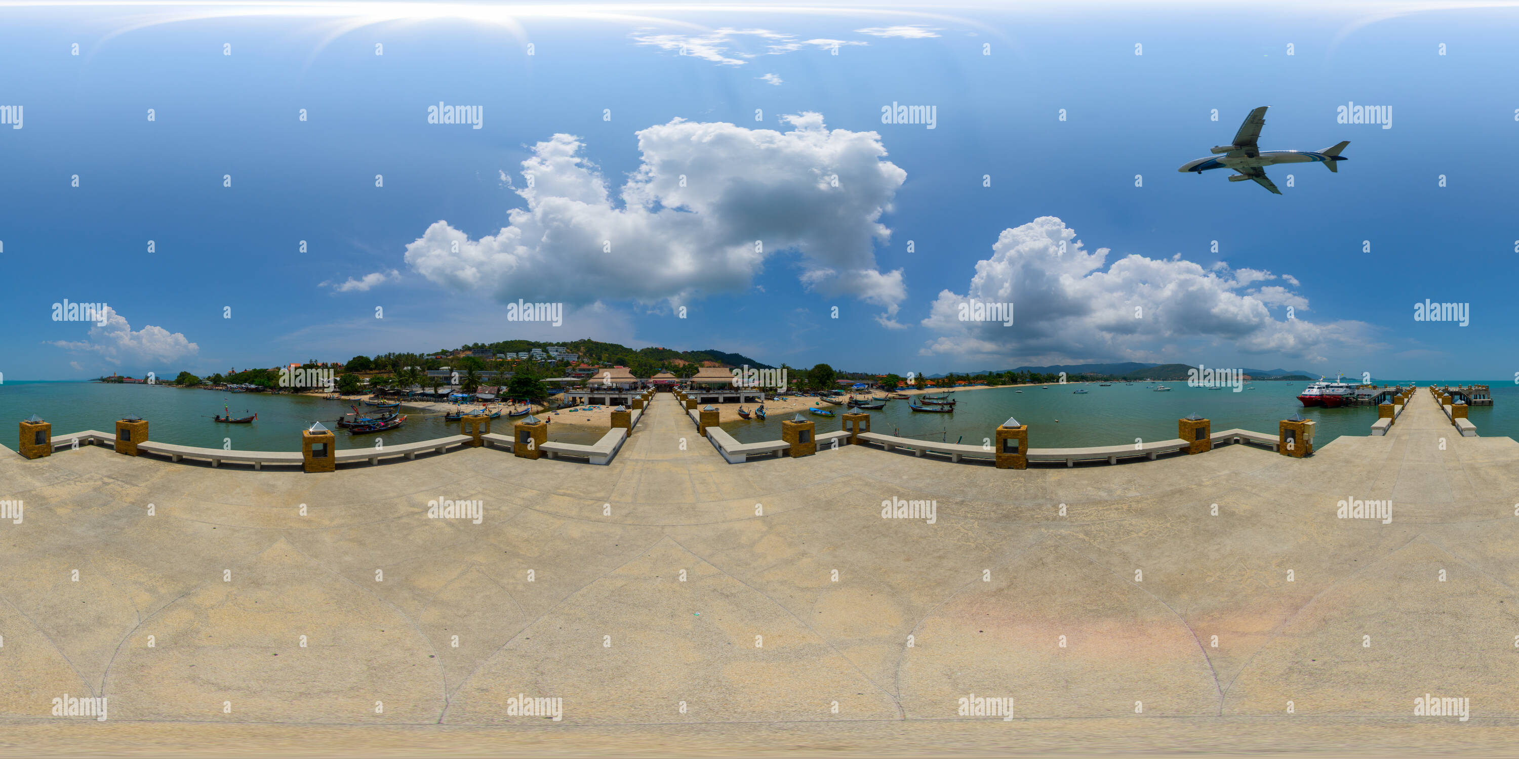 360 degree panoramic view of Big Buddha Pier, Koh Samui