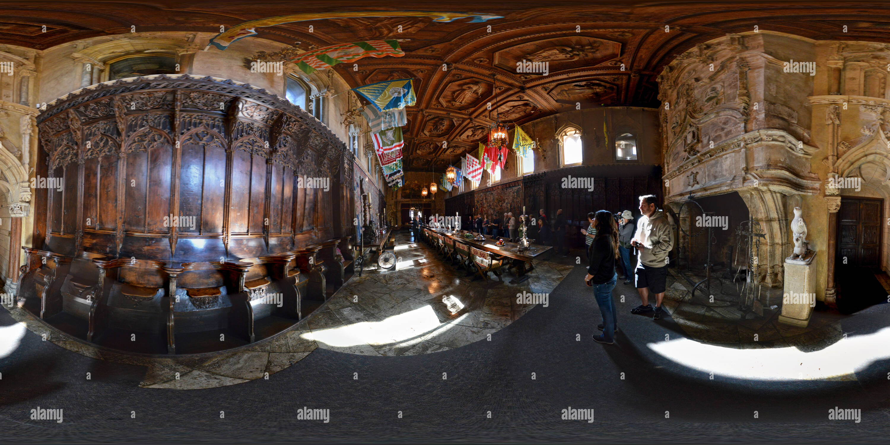 360 degree panoramic view of Hearst Castle Dining Room