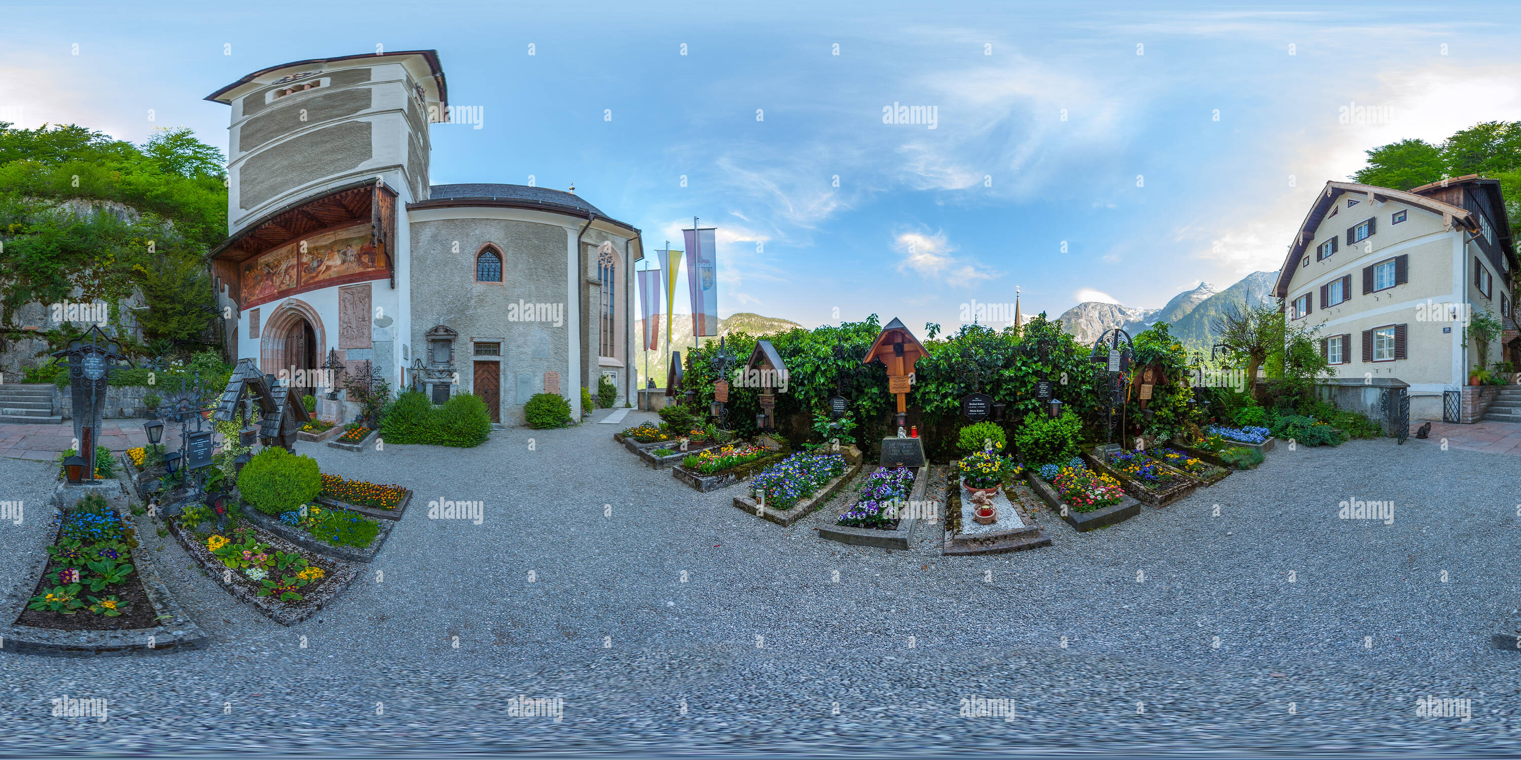 360 degree panoramic view of Halstatt cemetery