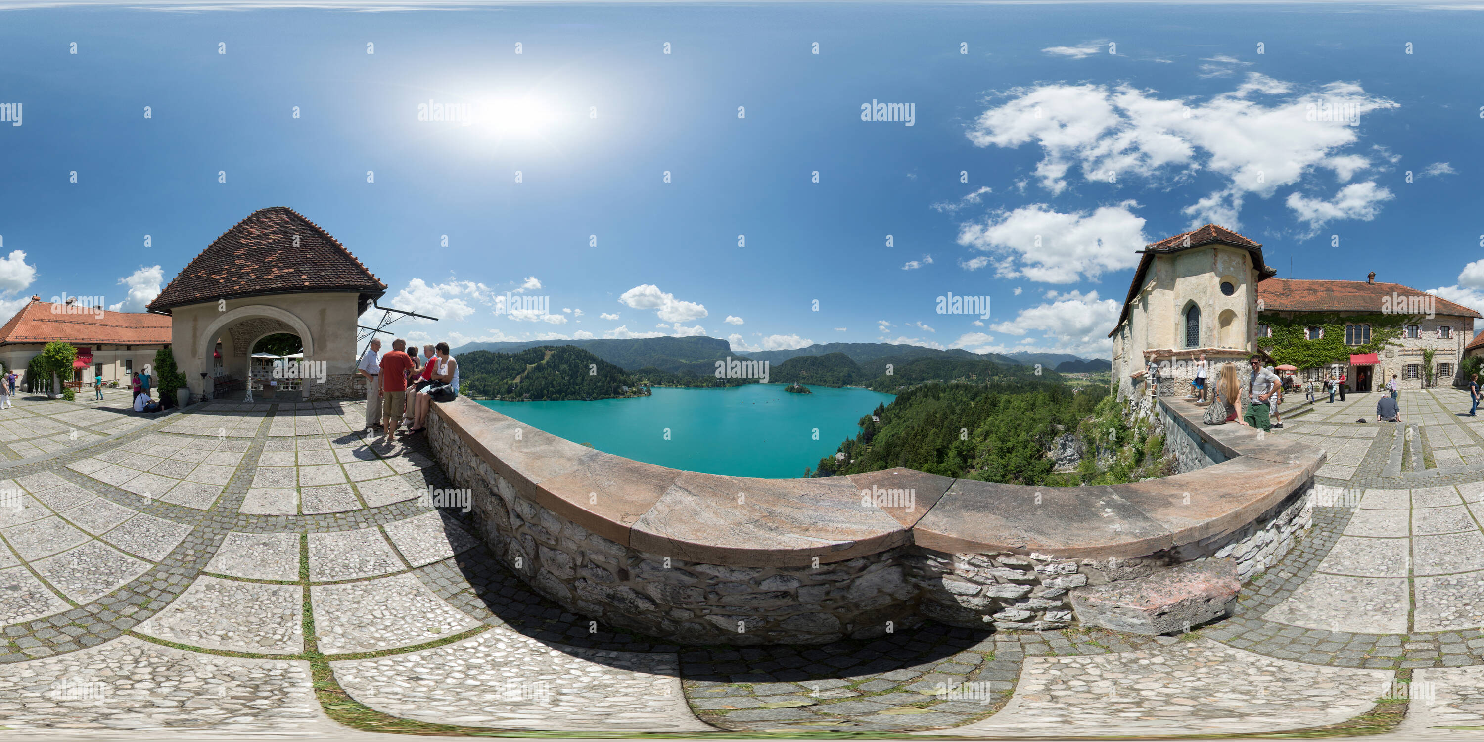 360° view of Bled Lake Castle 2, Slovenia Alamy
