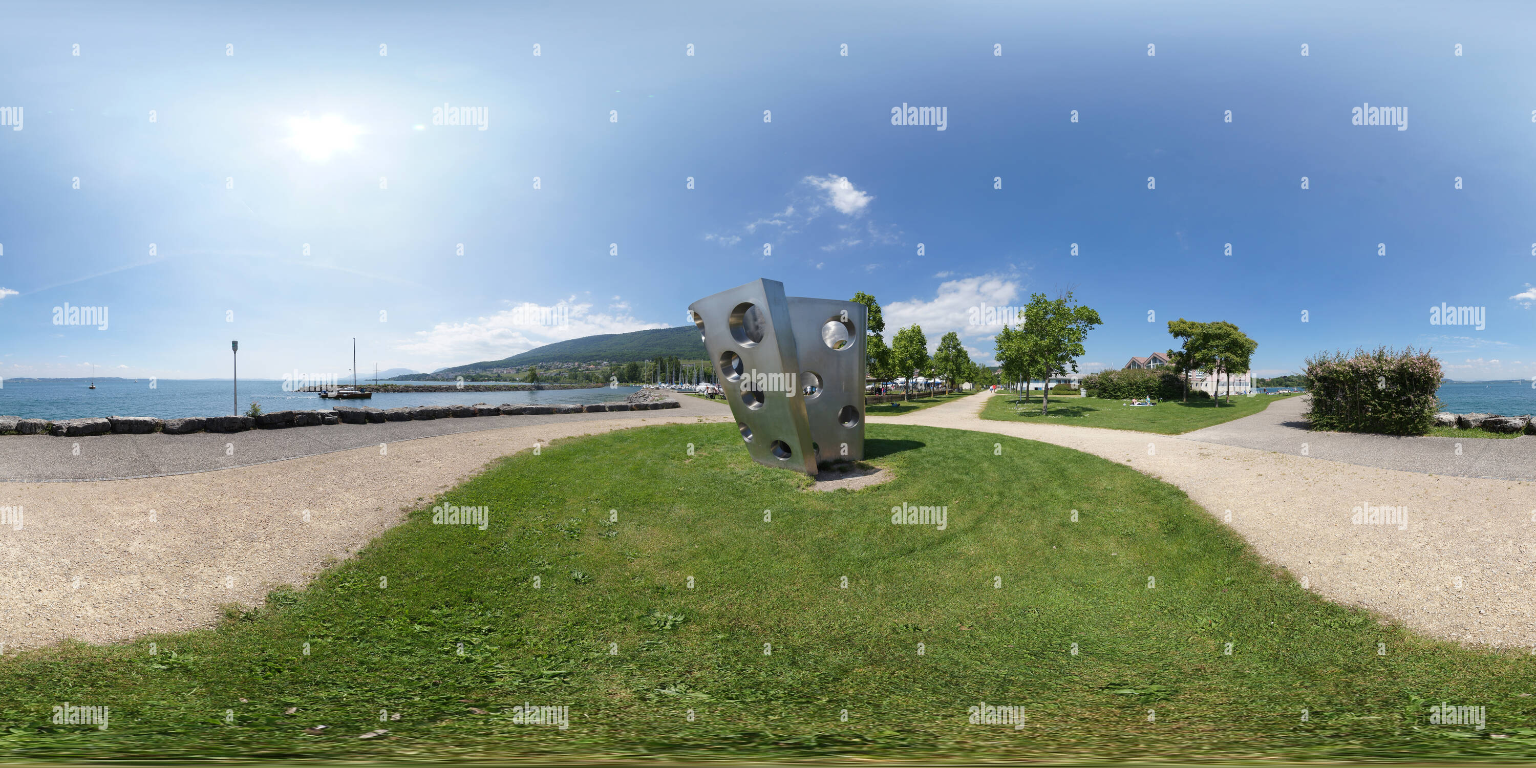360° view of Switzerland Neuchatel St Blaise Cheese Skulptur Alamy